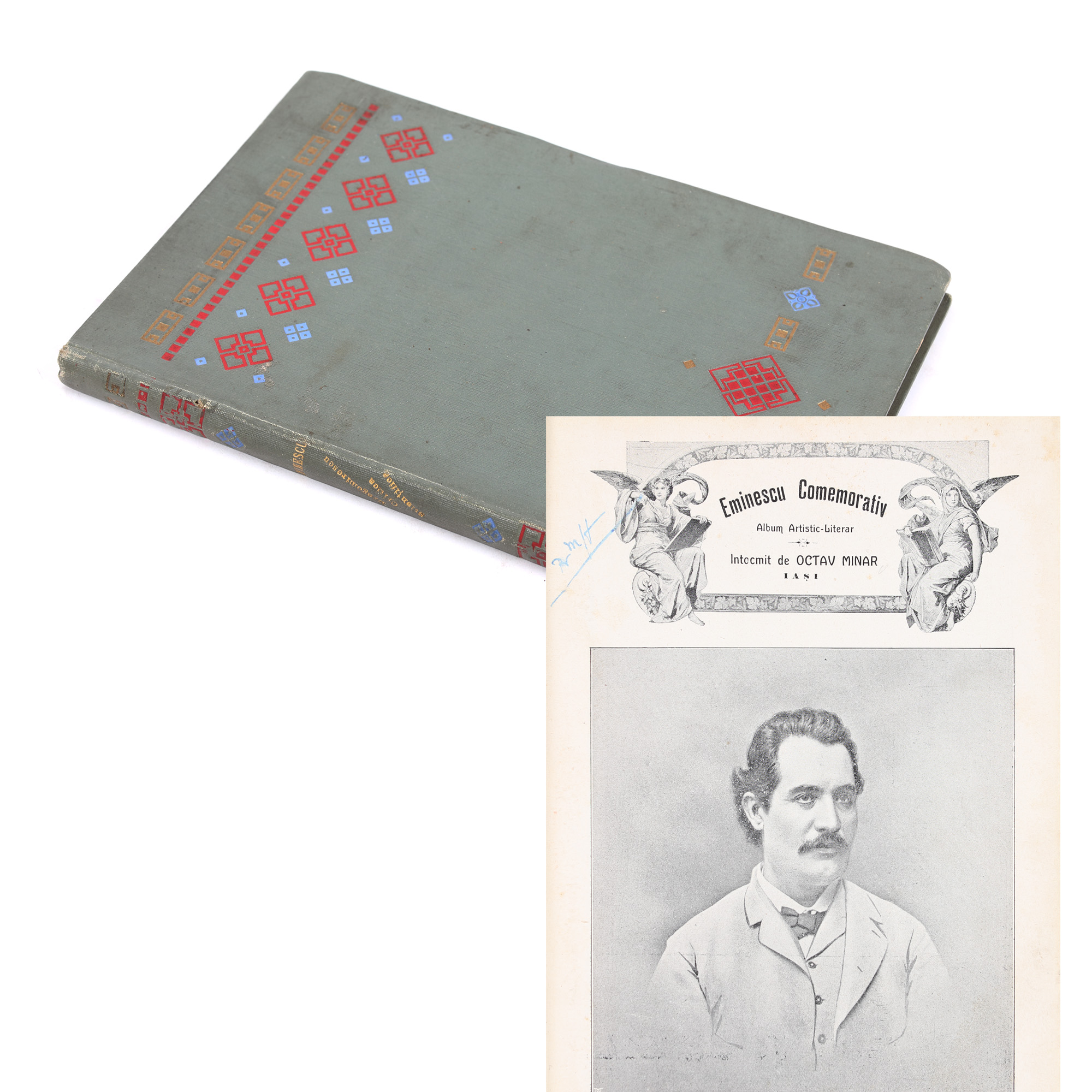Bound of "Eminescu comemorativ", by Octav Minar, Iași, 1909, and "Critica Știențifică și Eminescu" by Mihail Dragomirescu, Bucharest, 1895
