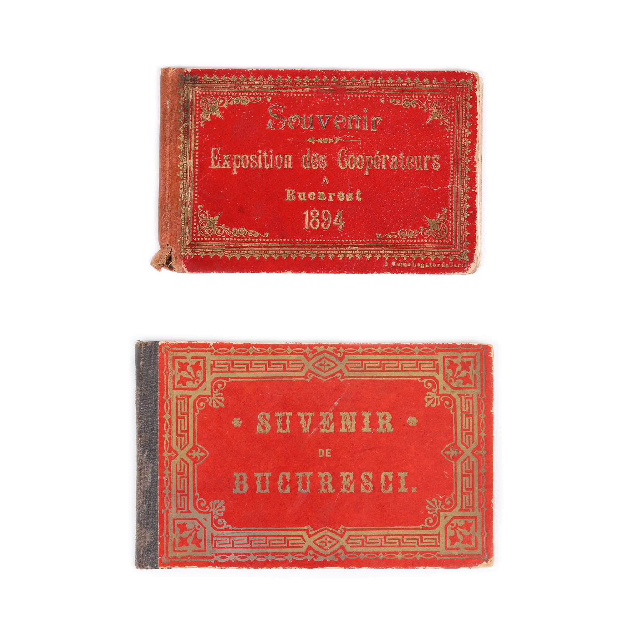 Two souvenir albums: "Bucuresci", late 19th century, and "Expozitia Cooperatorilor la București", 1894