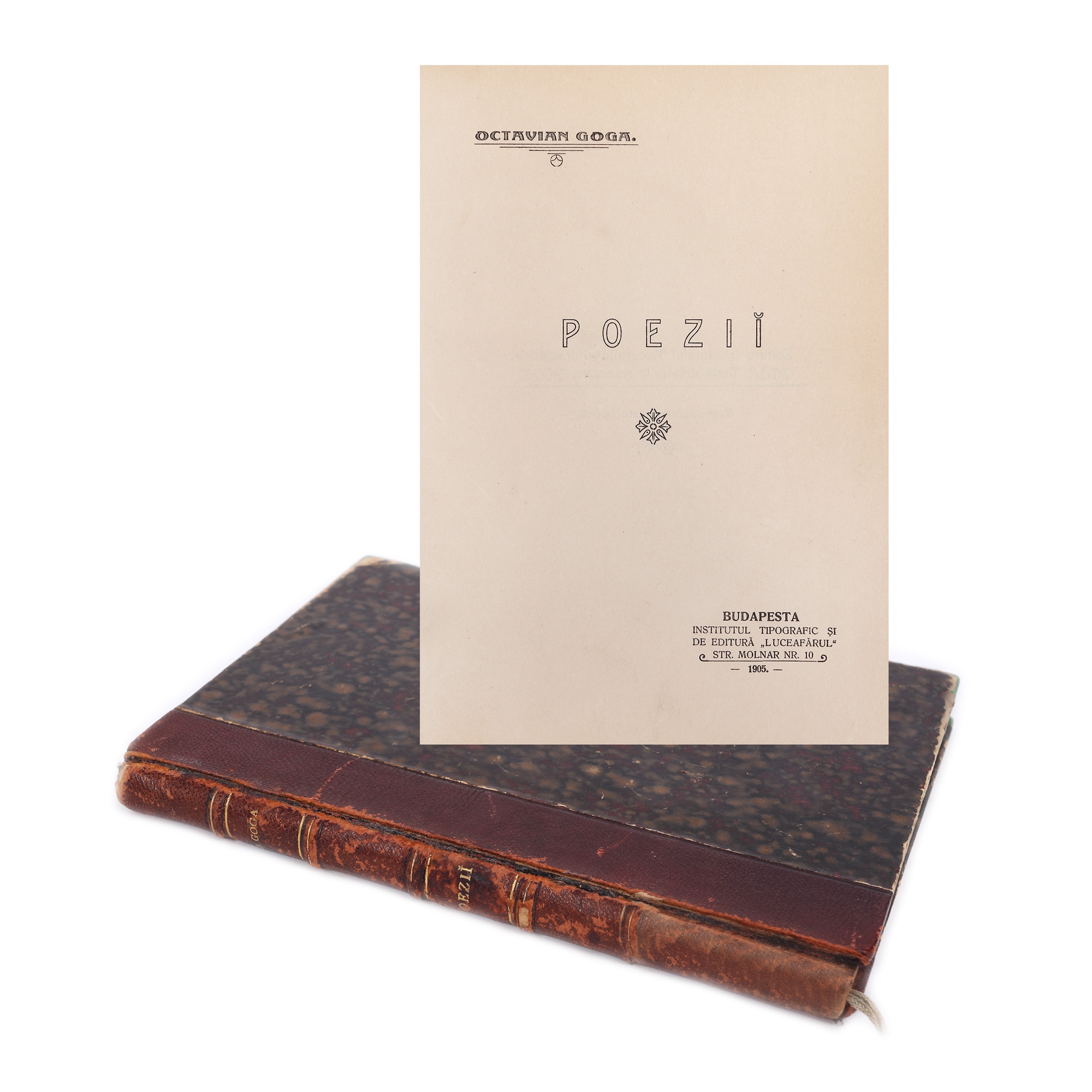 ”Poezii”, de Octavian Goga, ediție princeps, română, Budapesta, 1905