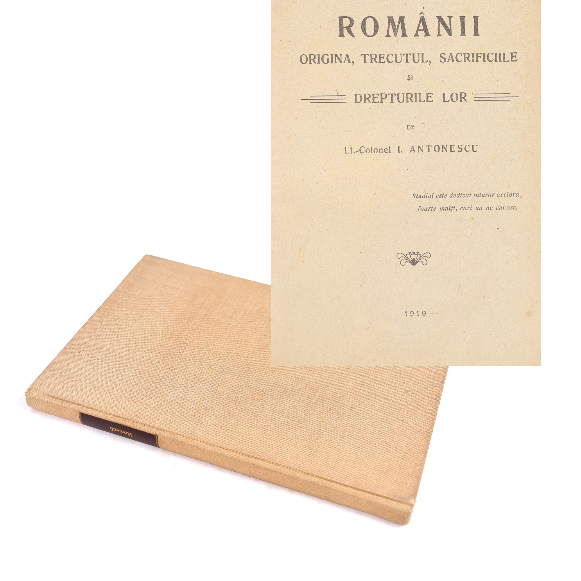 ”Românii: originea, trecutul, sacrificiile și drepturile lor”, de Ion Antonescu, 1919