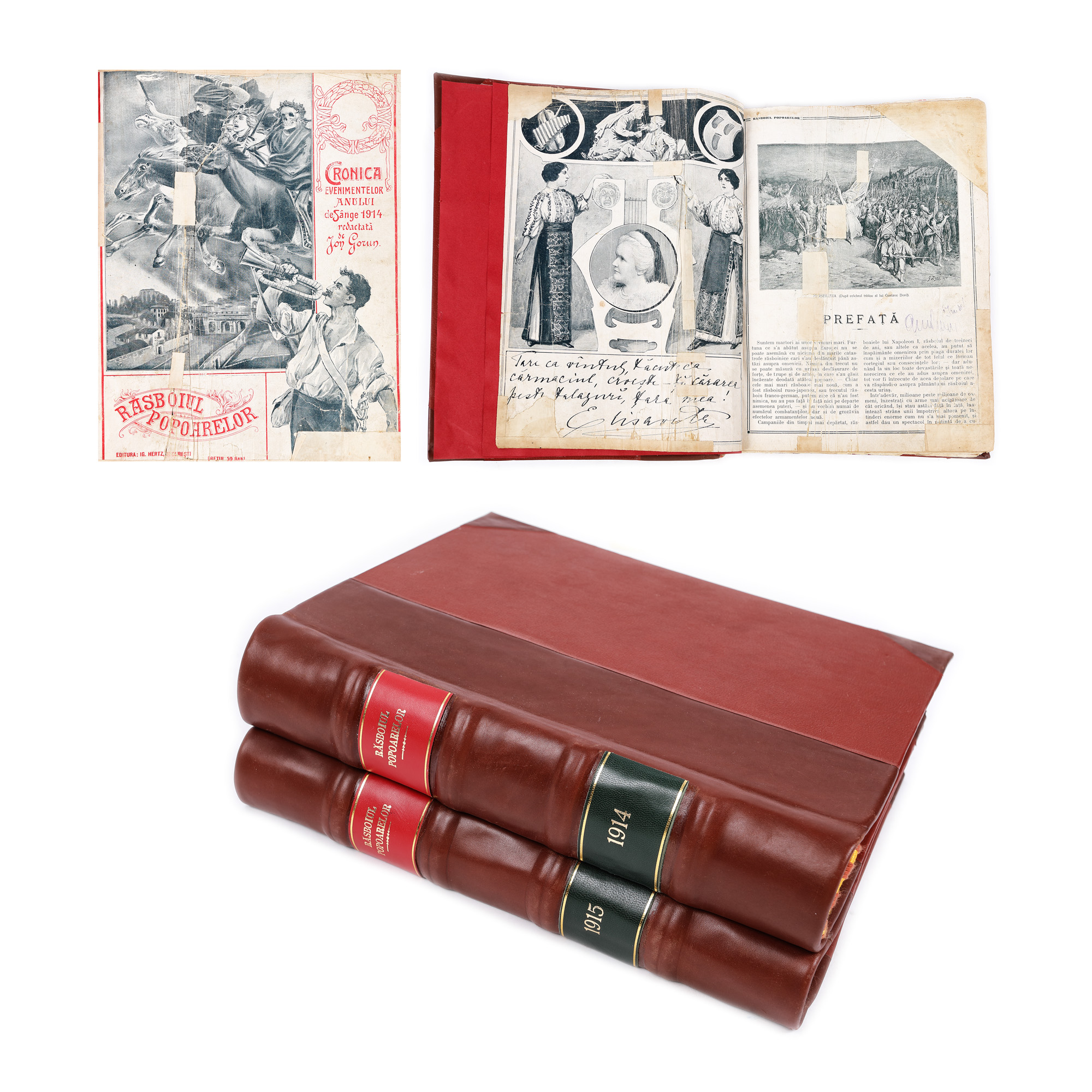 Revista ''Rasboiul Popoarelor'', redactată de Ion Gorun, București, două volume complete, 1914 și 1915