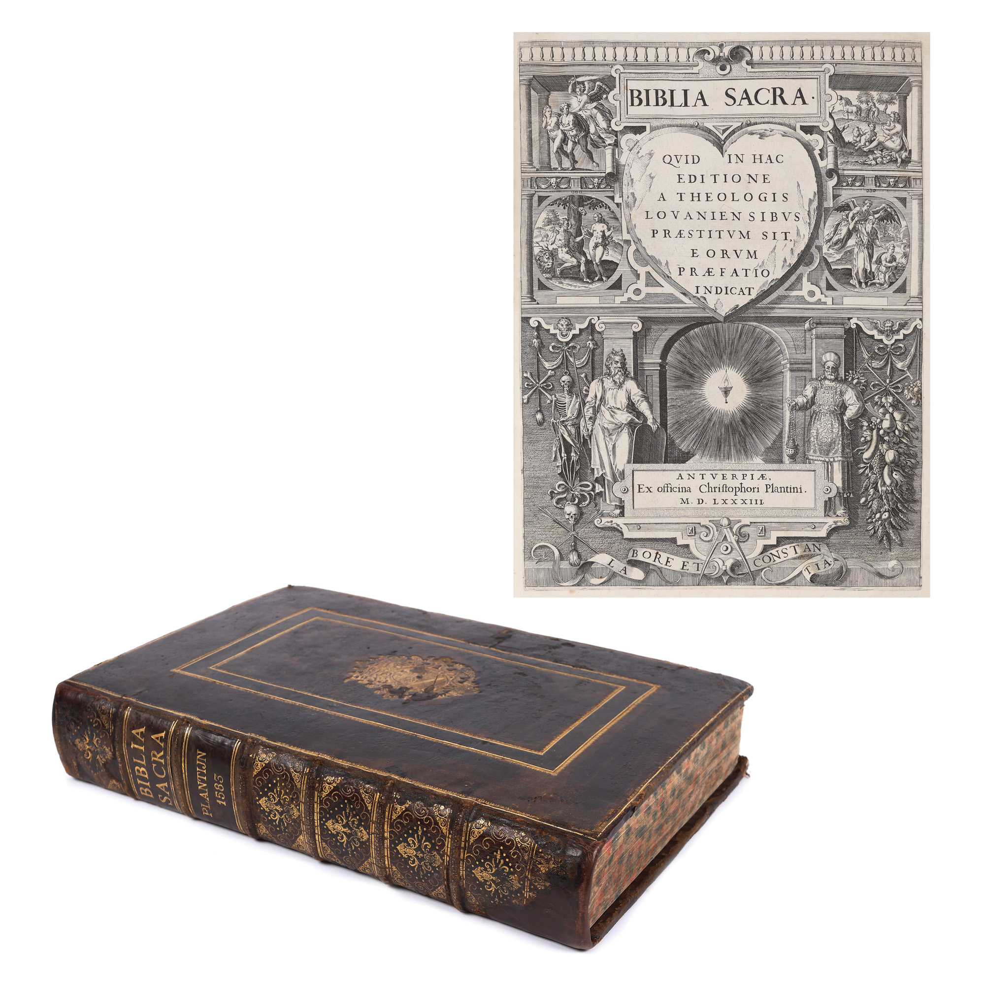 ”Biblia Sacră”, tipărită de Christopher Plantin, latină, Antwerp, 1583, cu 91 de gravuri, piesă rară, de colecție