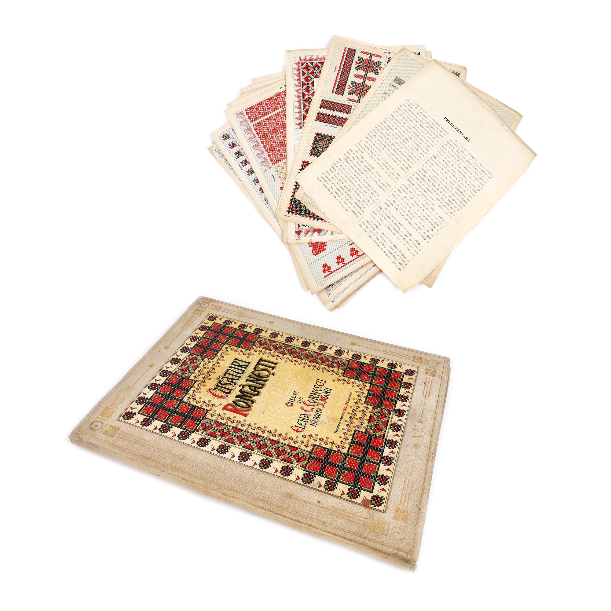 "Cusături românești" folder, by Elena Cornescu, Bucharest, 1906, with 43 lithographs