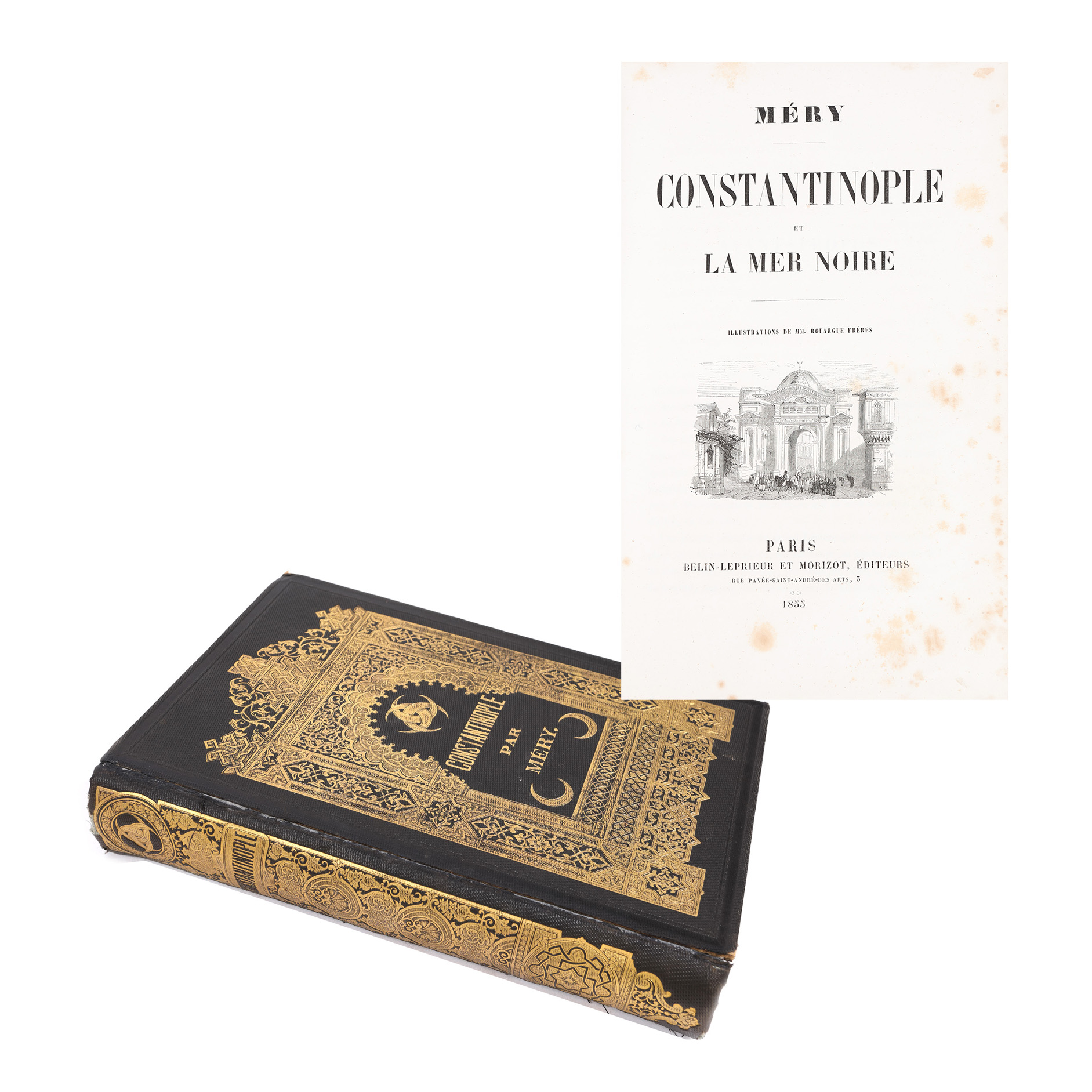 ”Constantinopol și Marea Neagră”, de Joseph Méry, franceză, Paris, 1855, cu 21 de ilustrații de MM. Rouargue Frères și ex-libris Gaston Héliot