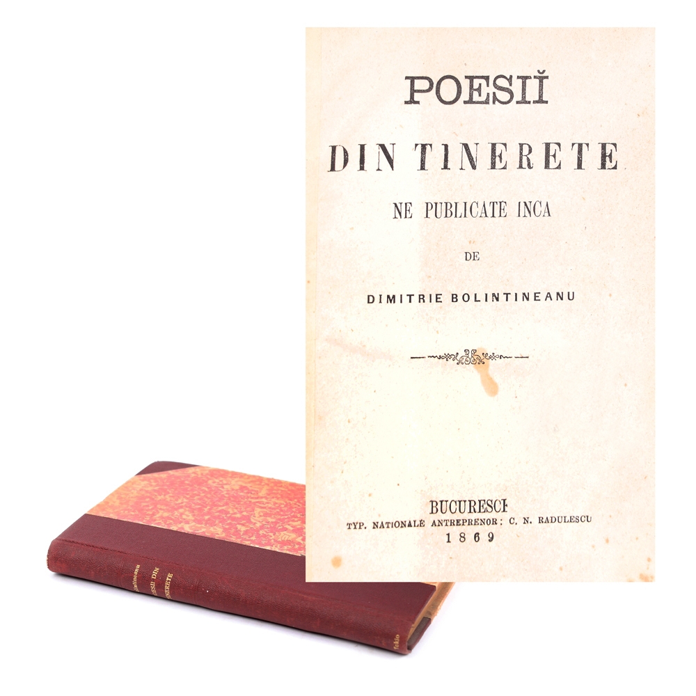 ”Poezii din tinerețe”, de Dimitrie Bolintineanu, București, 1869, cu ex-libris