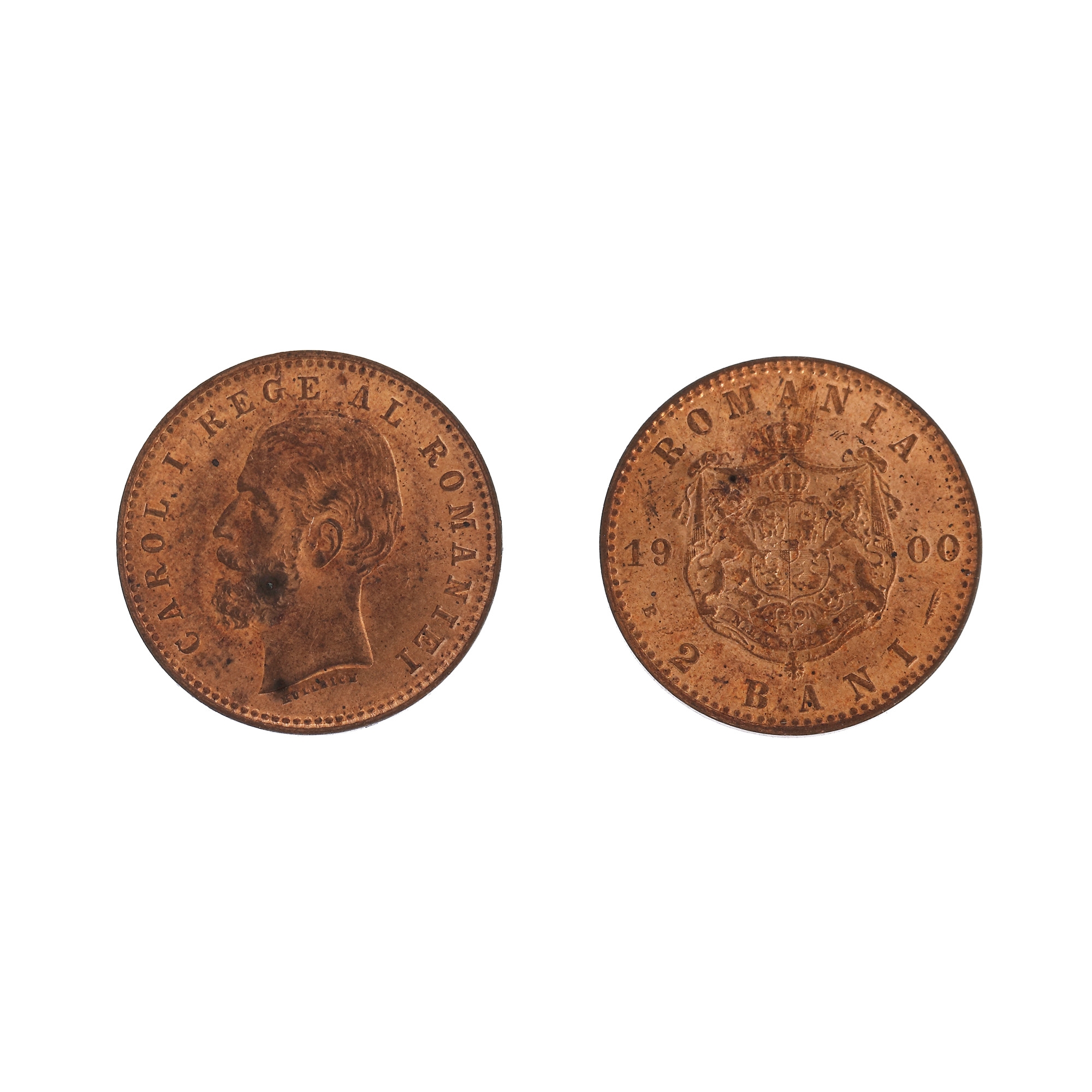 2 Bani 1900 coin, with minting lustre