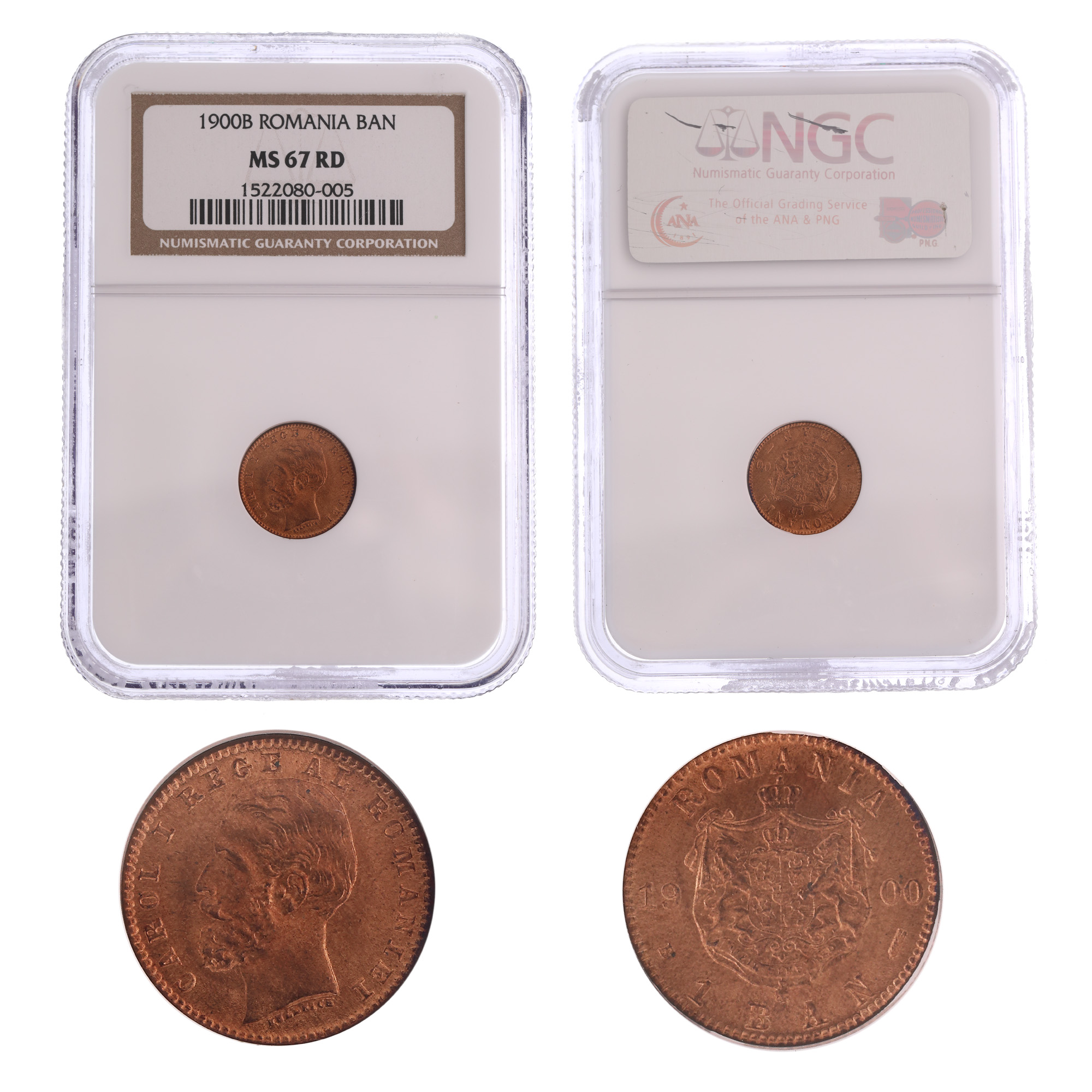 Moneda 1 Ban 1900, MS 67 RD