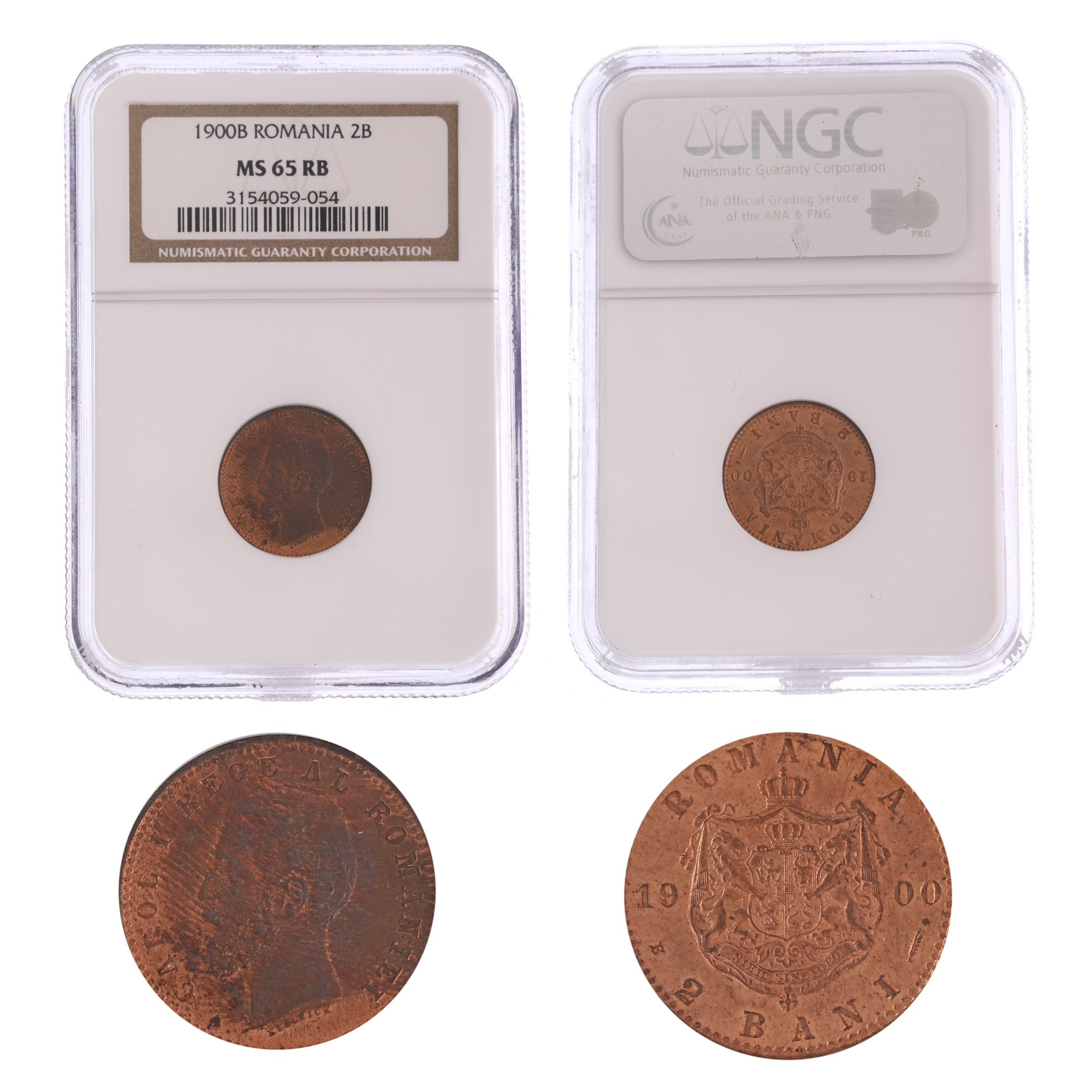 Moneda 2 Bani 1900B, MS 65 RB