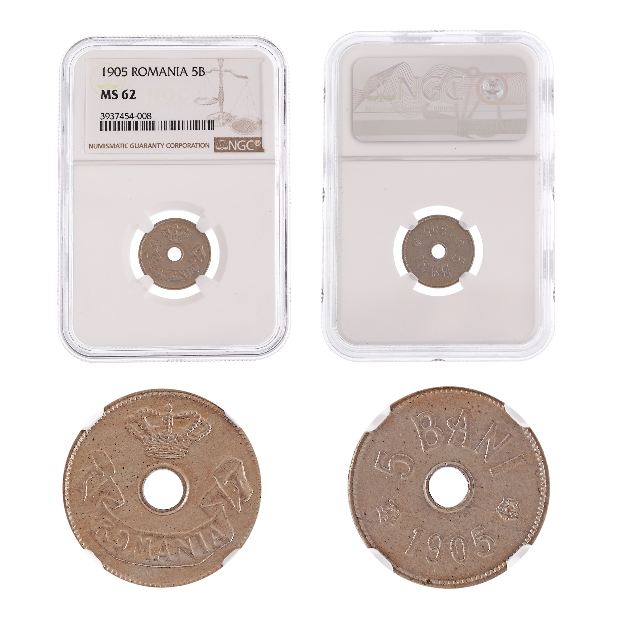 5 Bani 1905 coin, MS 62