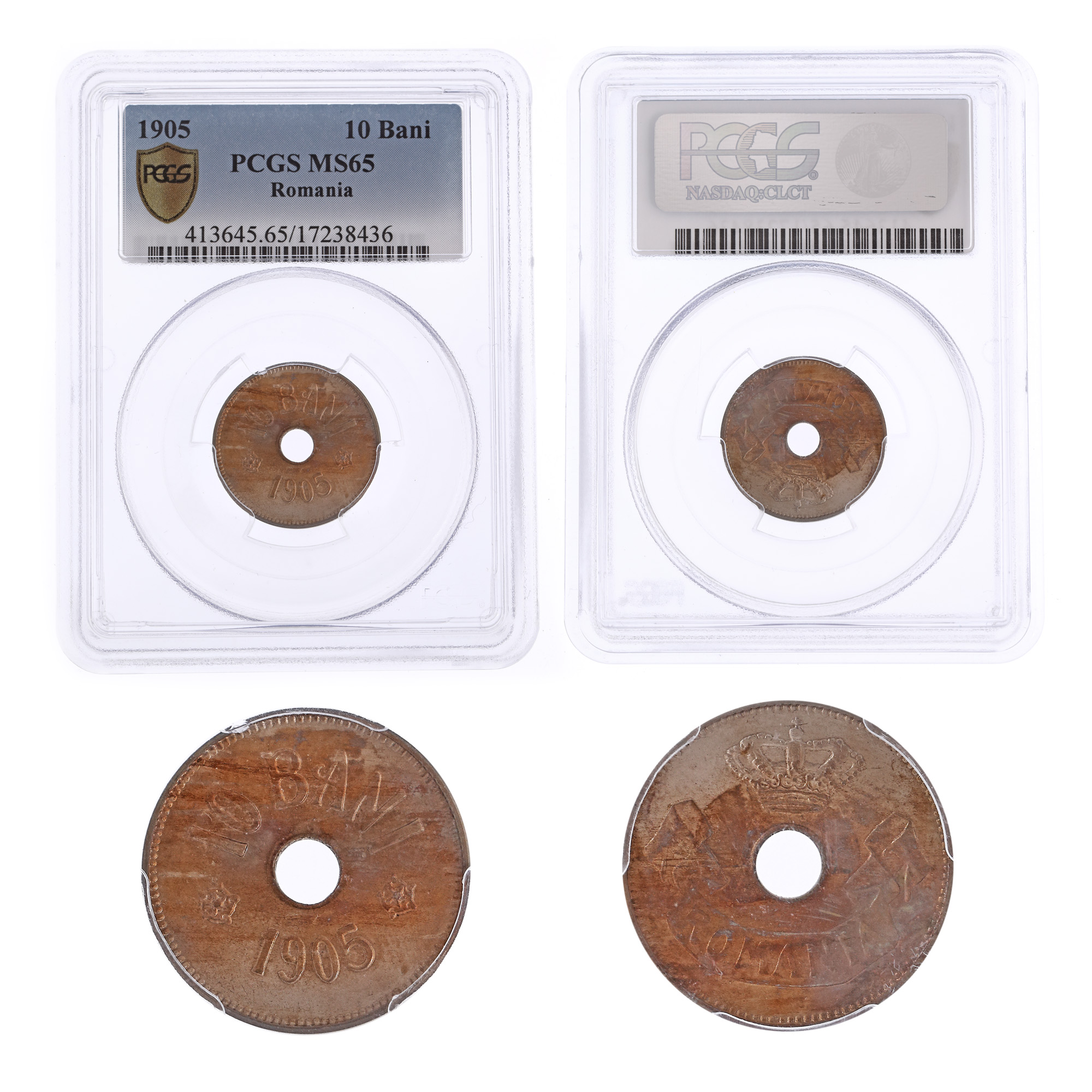 10 Bani 1905 coin, MS 65