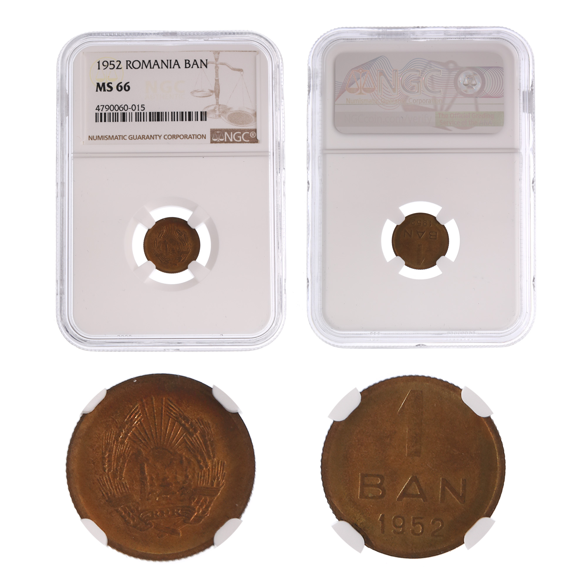 1 Ban 1952 coin, MS 66