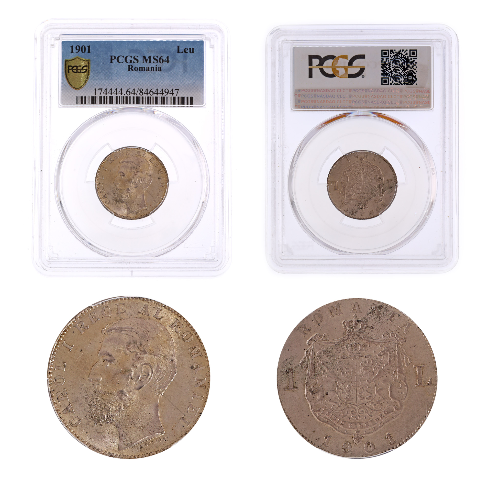 Moneda 1 Leu 1901, MS 64, argint