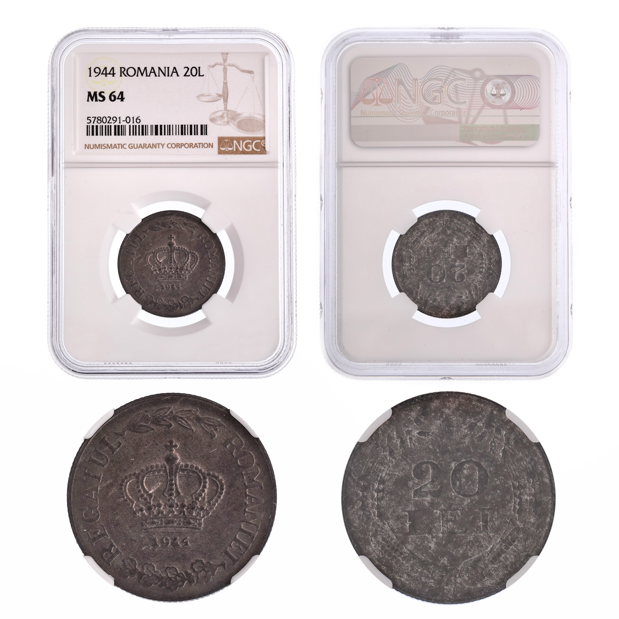 20 Lei 1944 coin, MS 64
