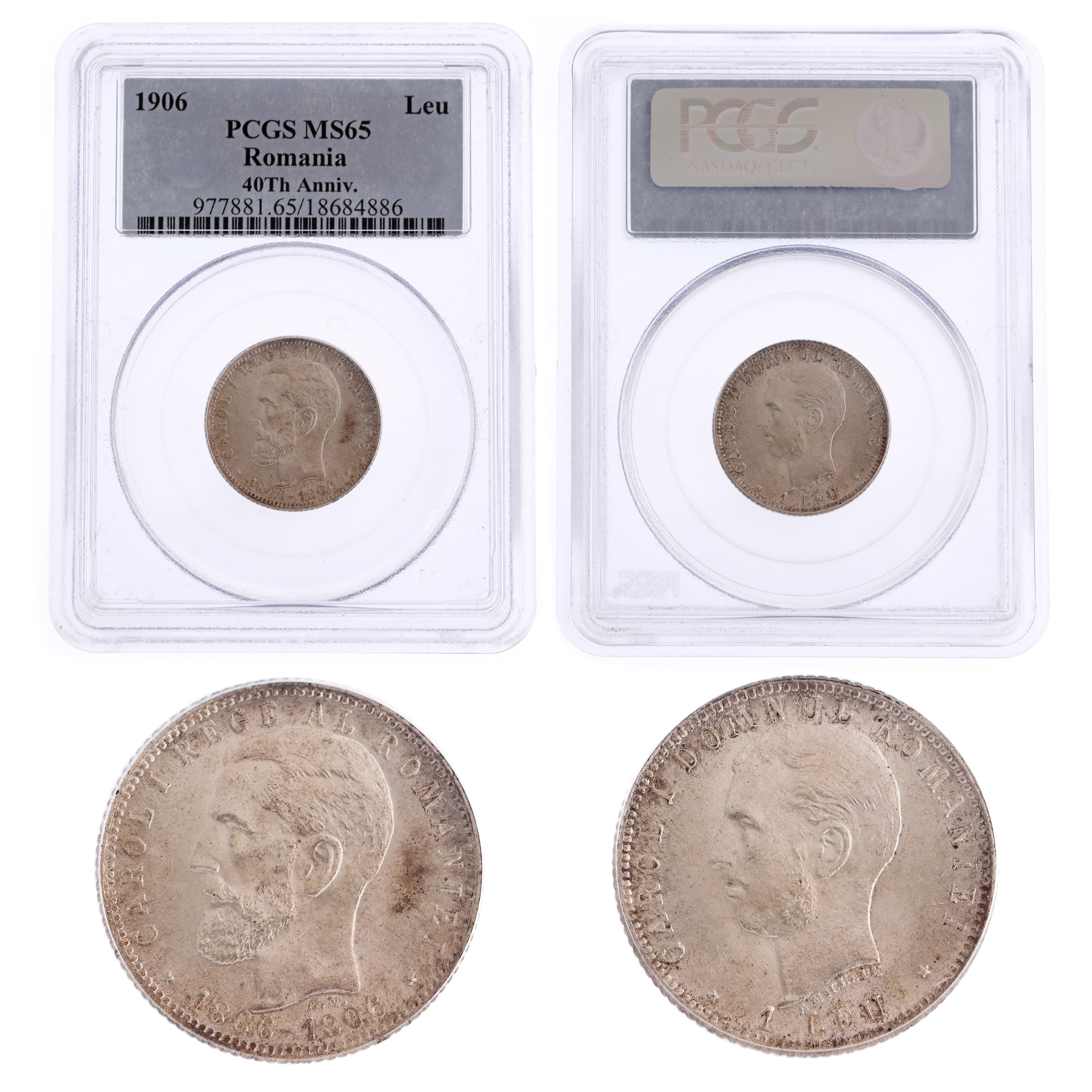 Moneda 1 Leu 1906, MS 65, argint