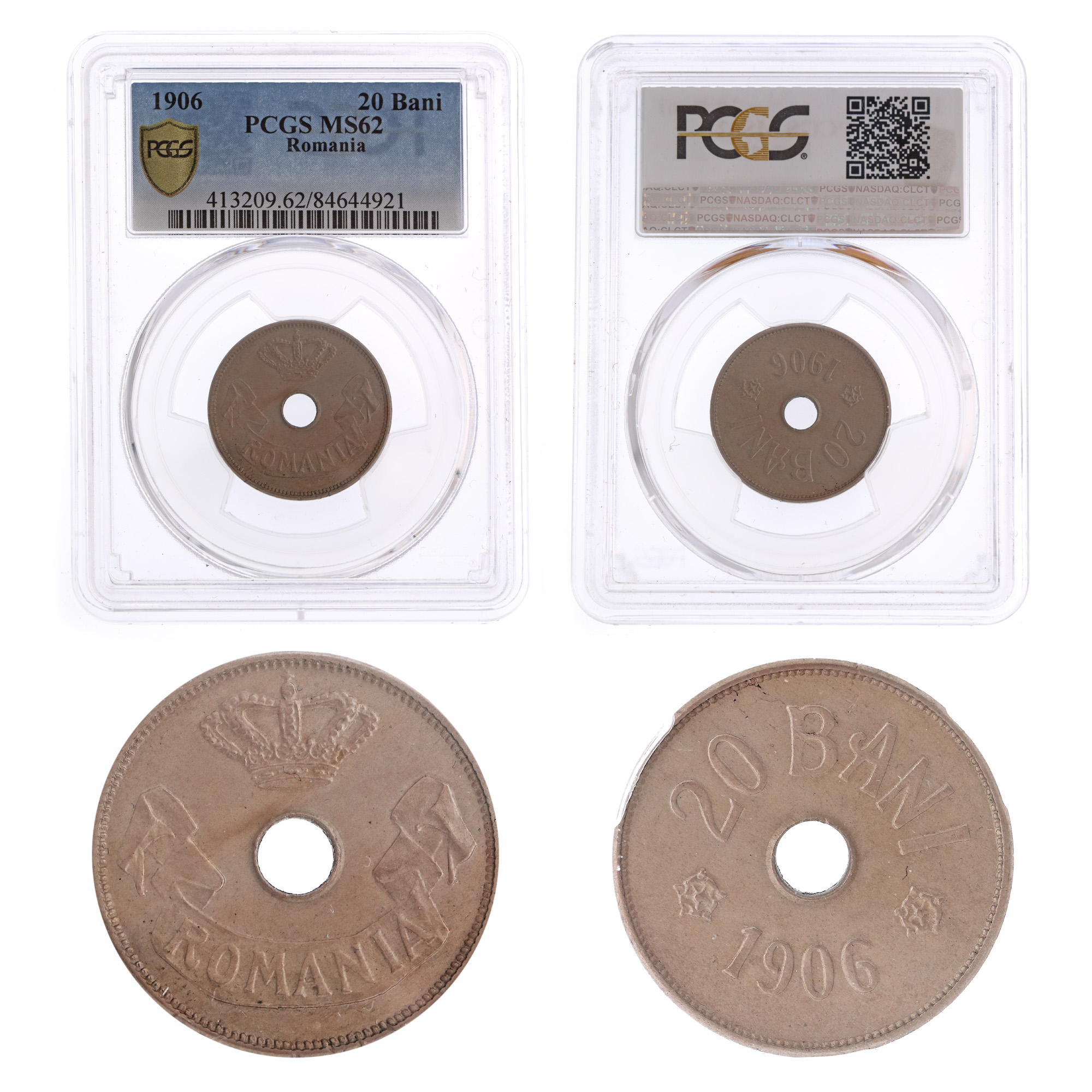20 Bani 1906 coin, MS 62