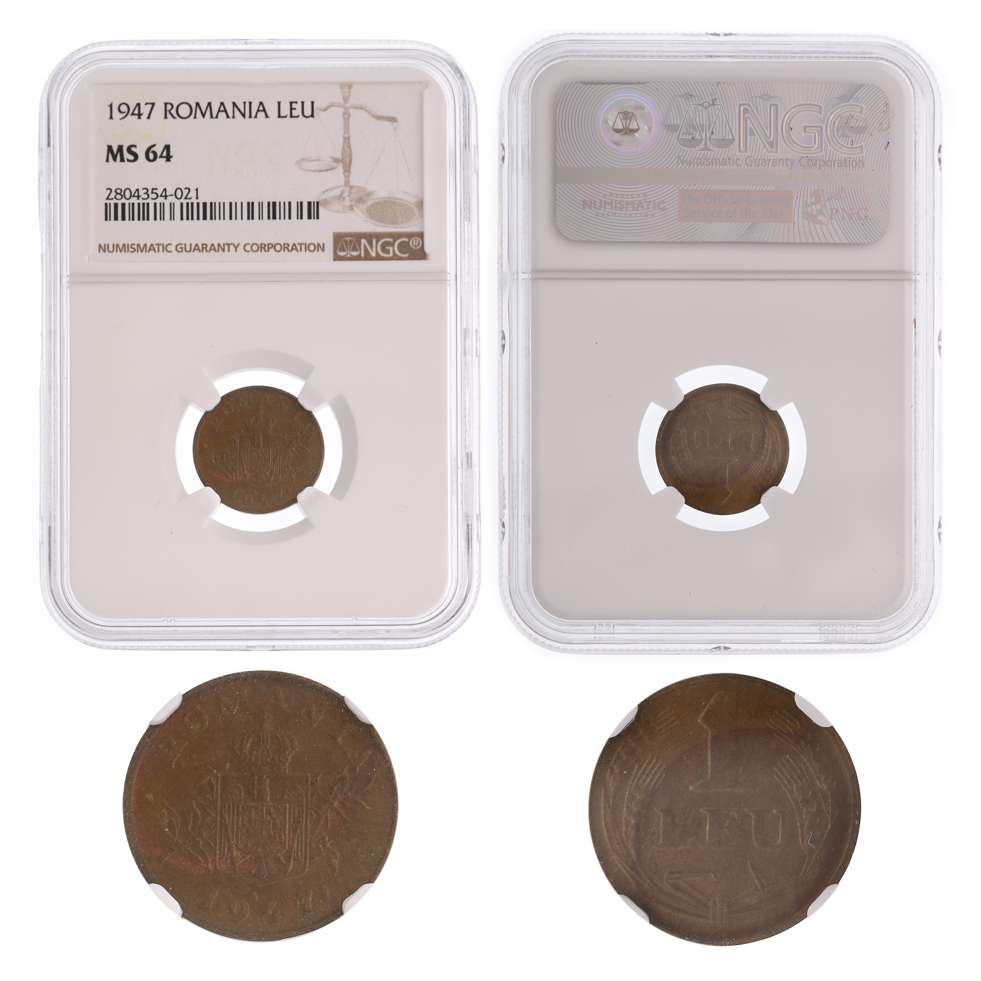 Moneda 1 Leu 1947, MS 64