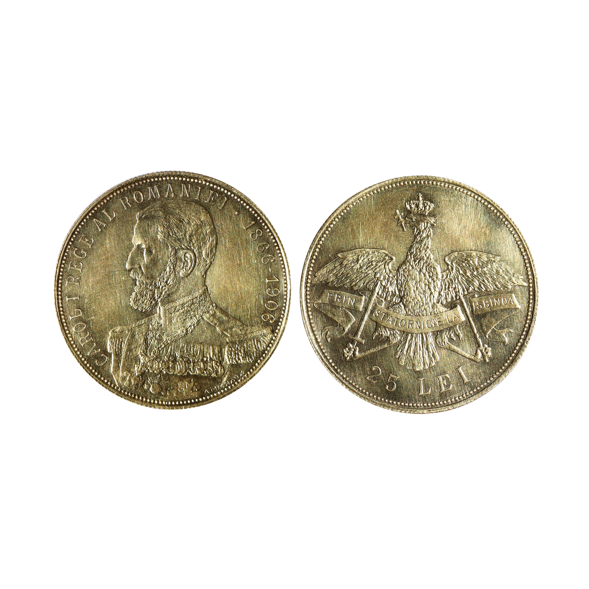 Moneda 25 Lei 1906, XF, aur