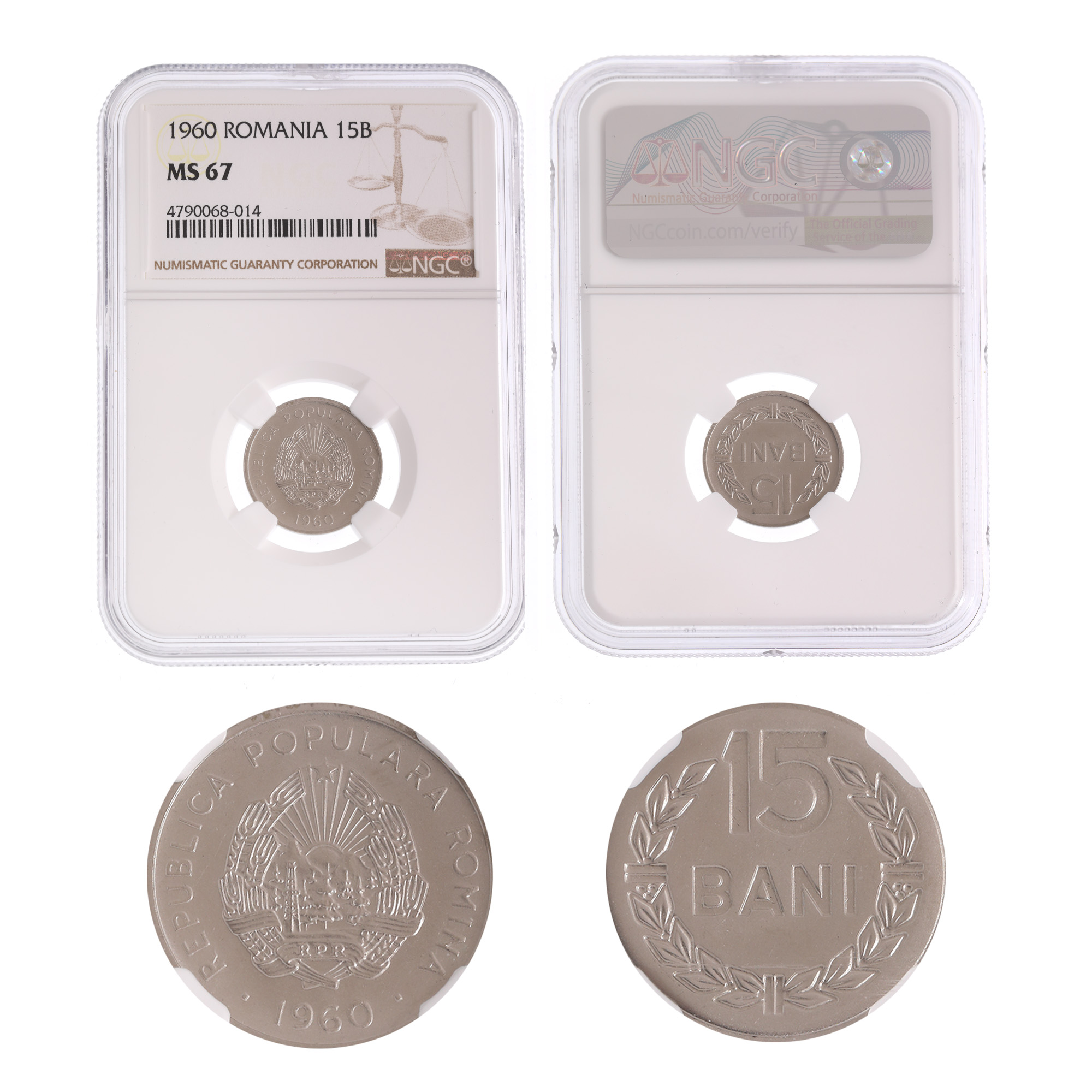 15 Bani 1960 coin, MS 67