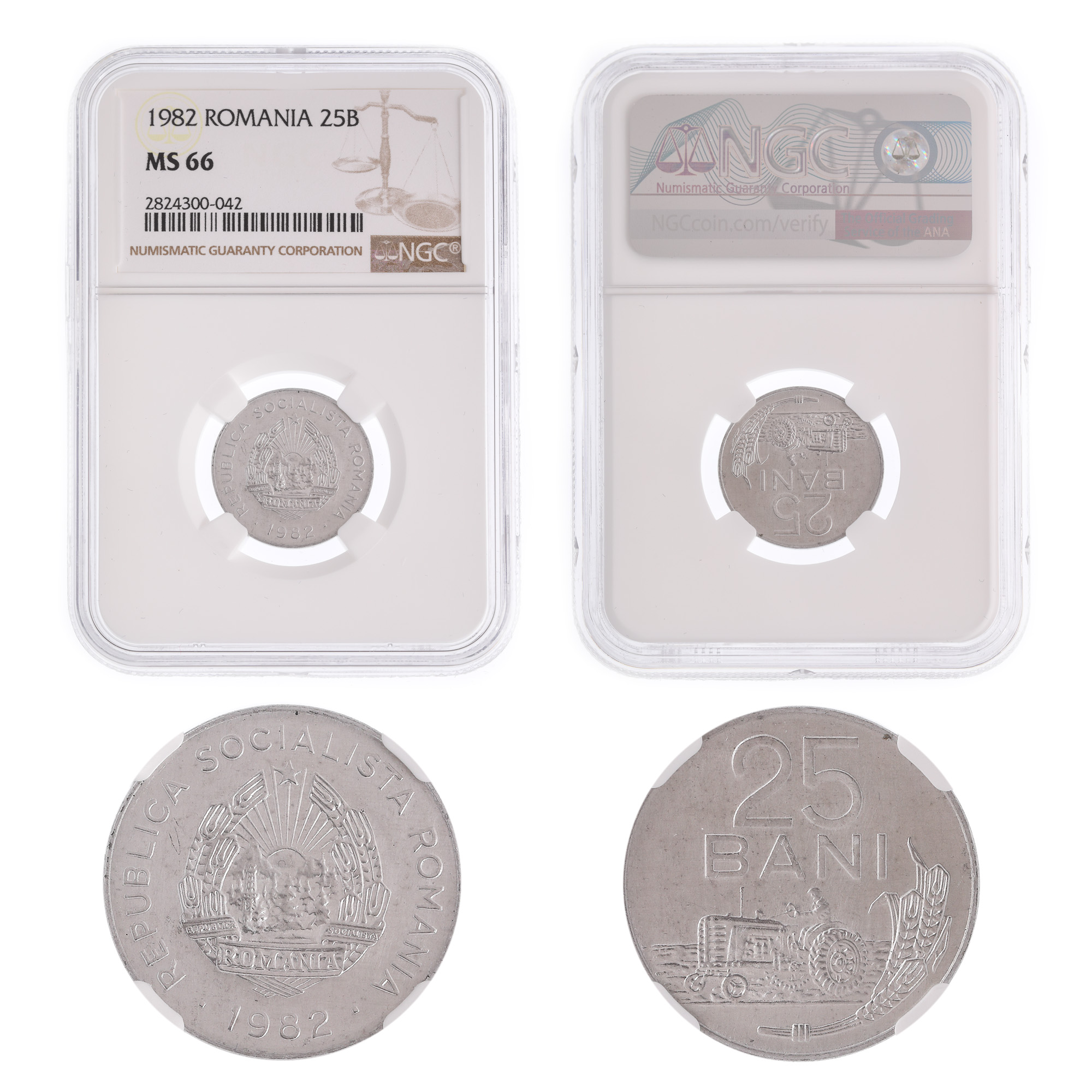 25 Bani 1982 coin, MS 66