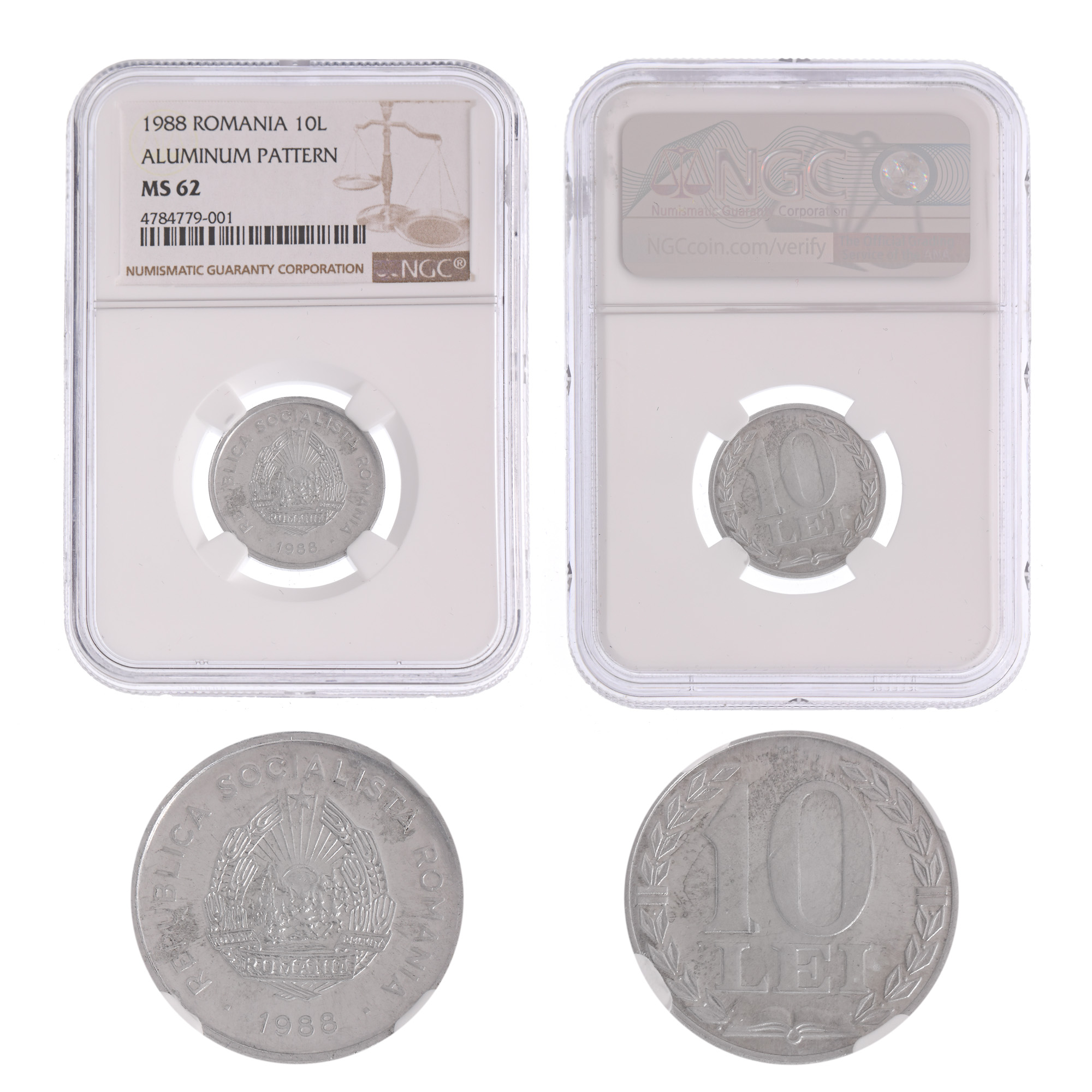 Moneda 10 Lei 1988, MS 62