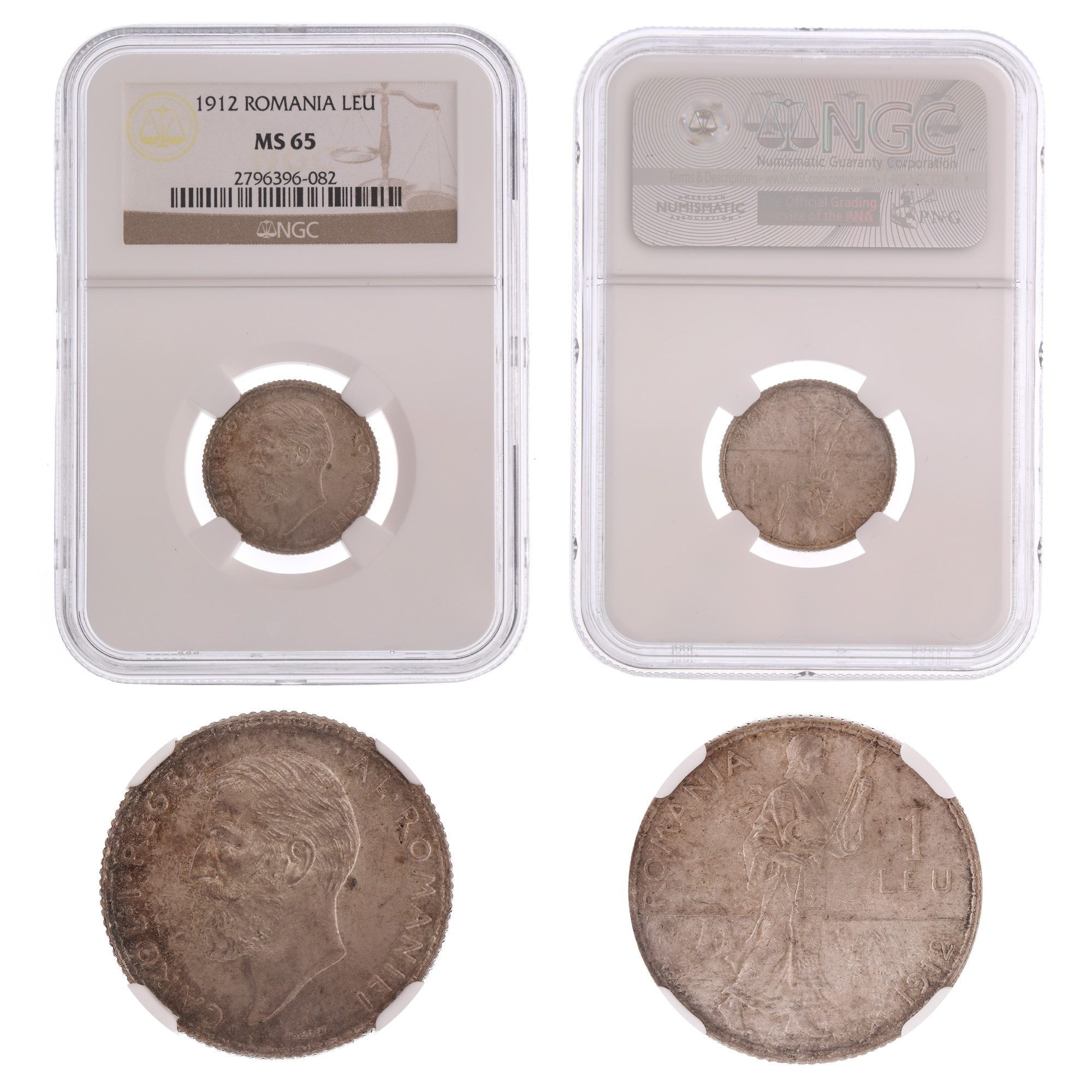 Moneda 1 Leu 1912, MS 65, argint