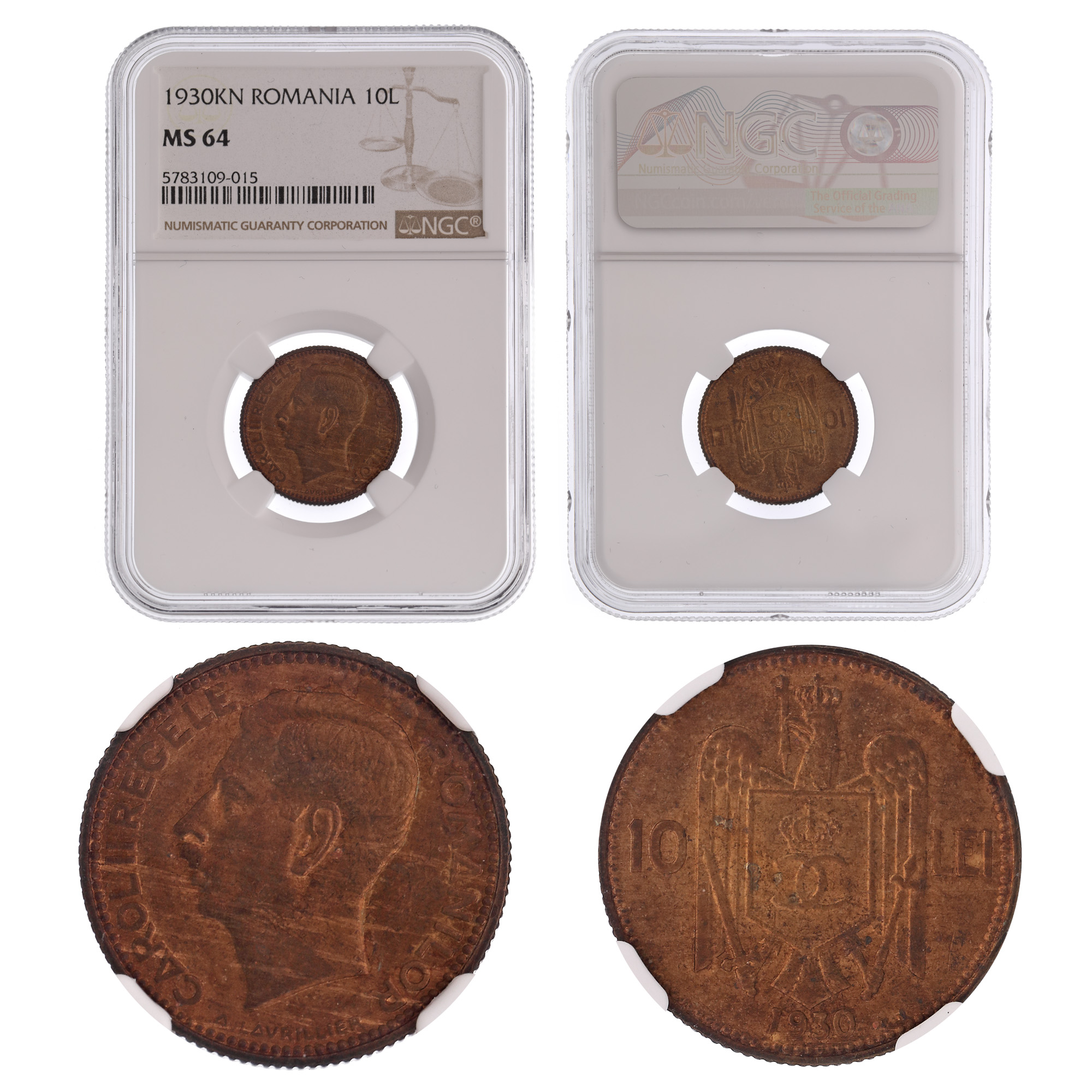 Moneda 20 Lei 1930KN, MS 64