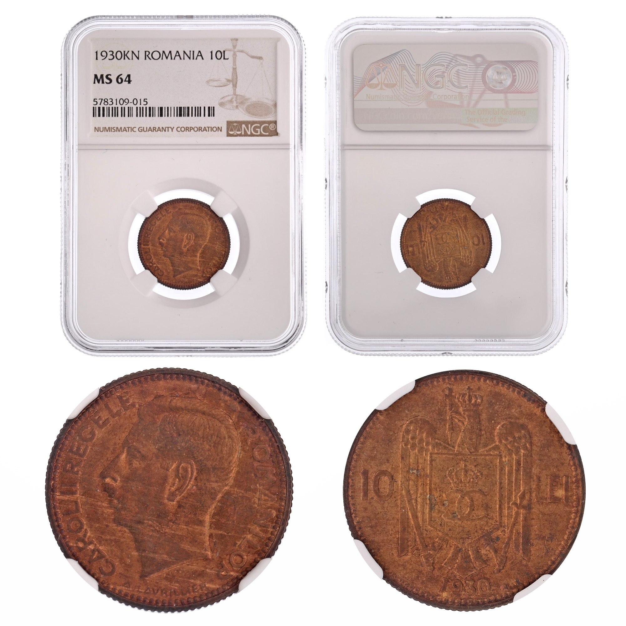 10 Lei coin, 1930KN, MS 64