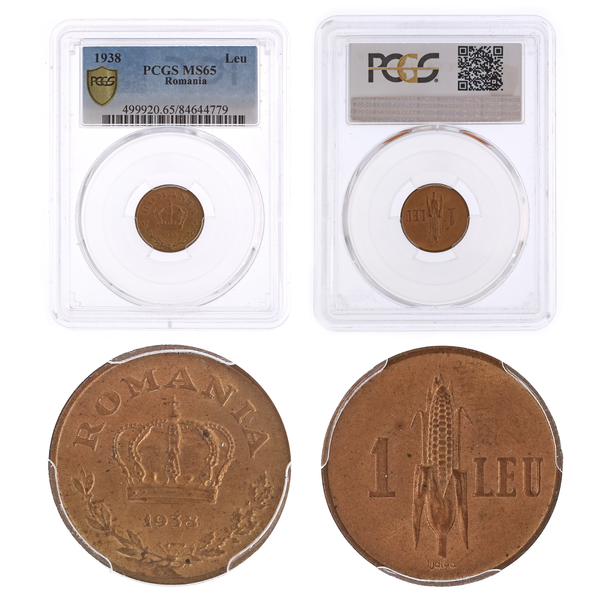 Moneda 1 Leu 1938, MS 65