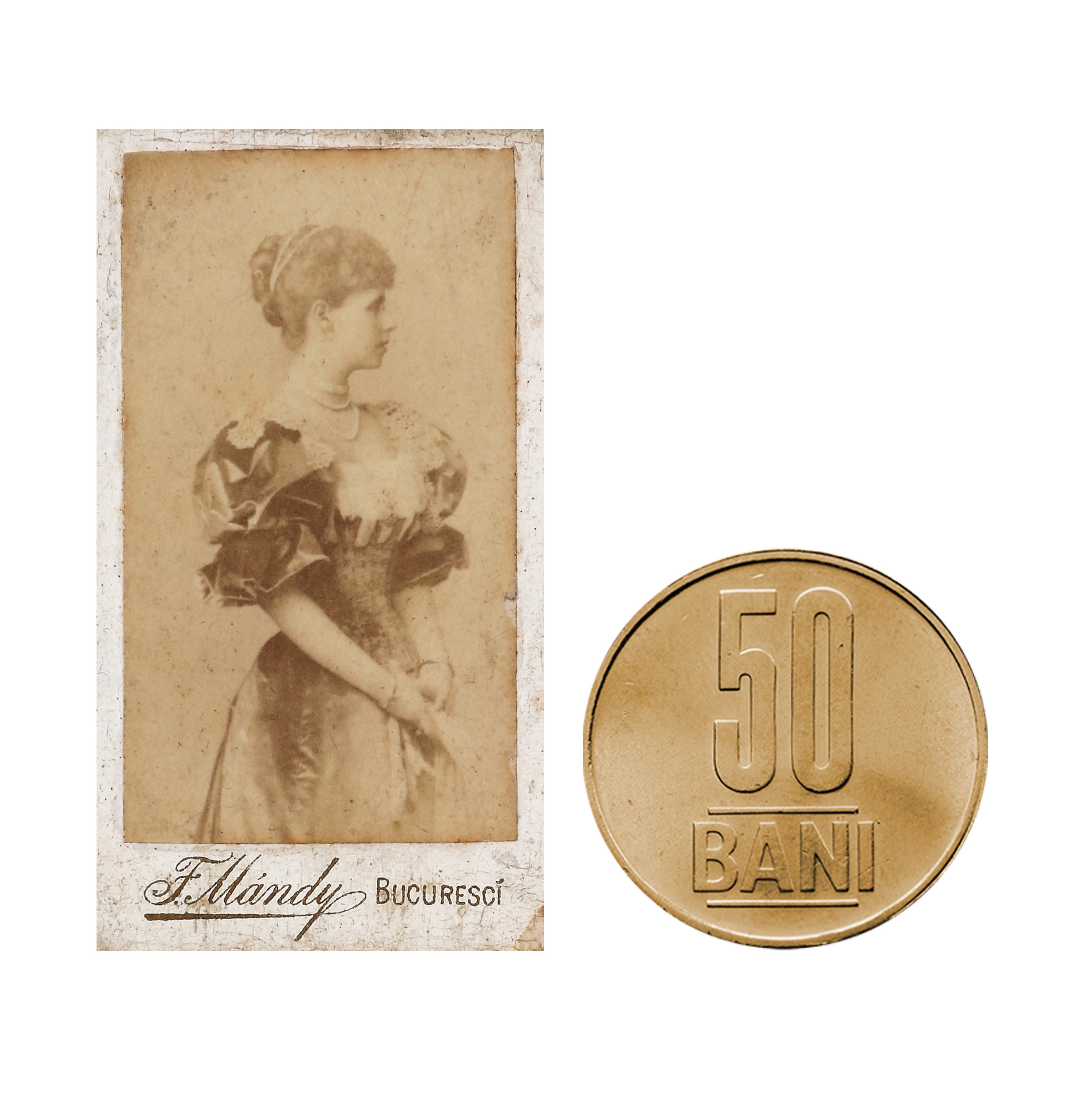 Fotografie liliput, ilustrând-o pe Principesa Maria, cca. 1885, piesă rară, de colecție
