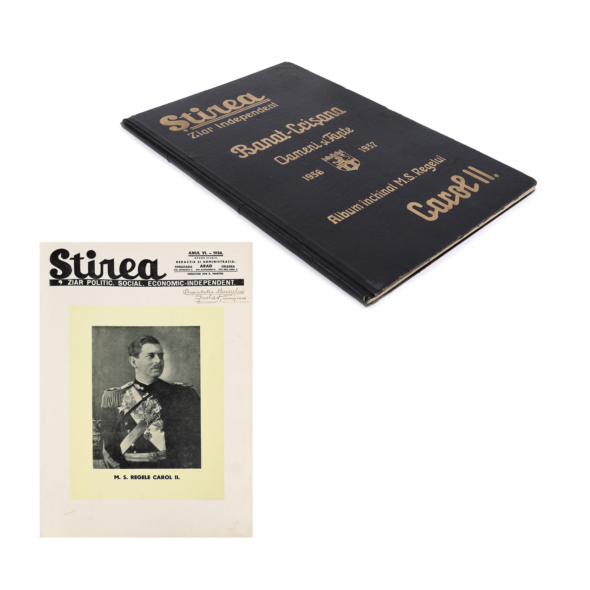 Albumul ziarului ”Știrea”, 1936-1937, ediție omagială dedicată Regelui Carol al II-lea, piesă de colecție