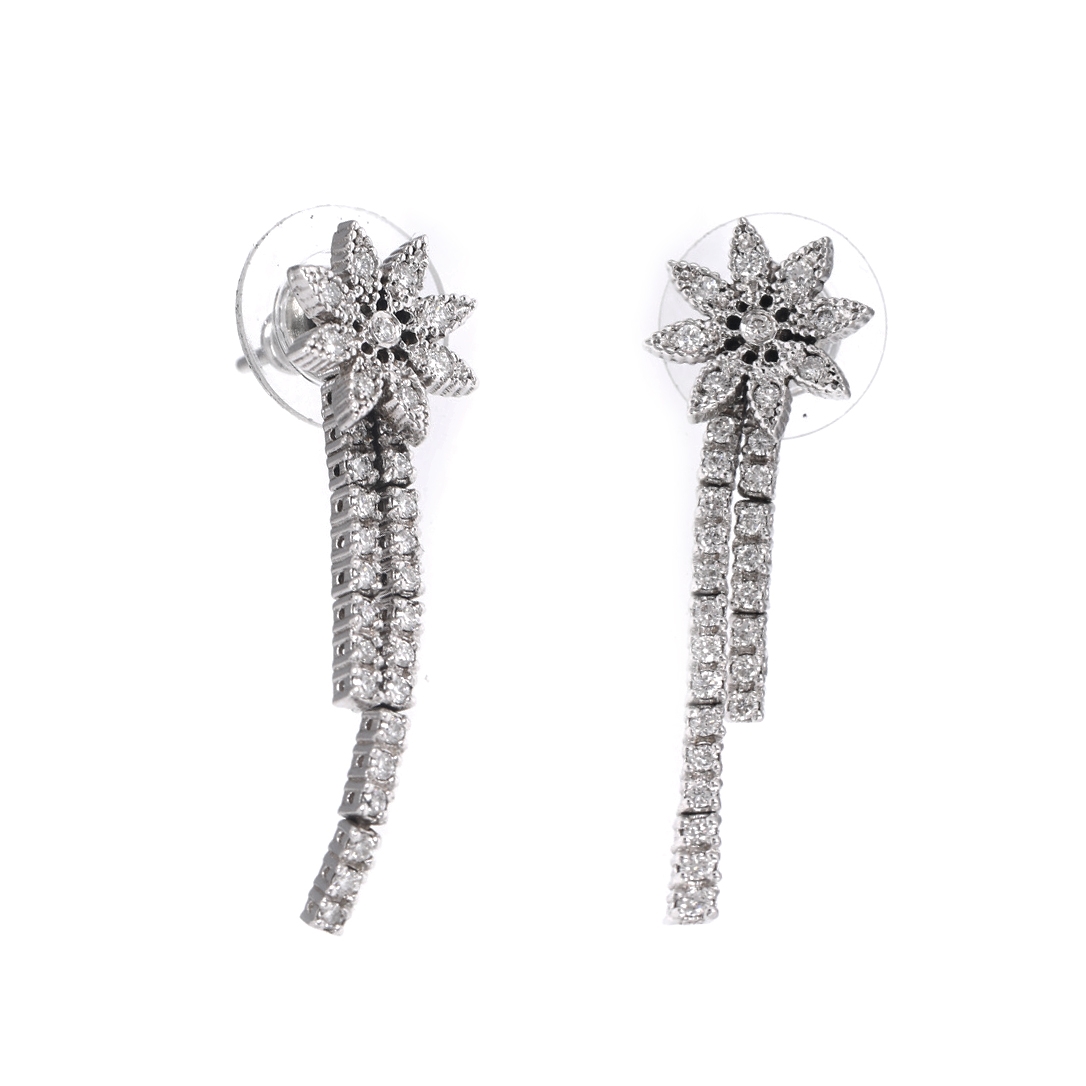 Pair of earrings, white gold, adorned with diamonds