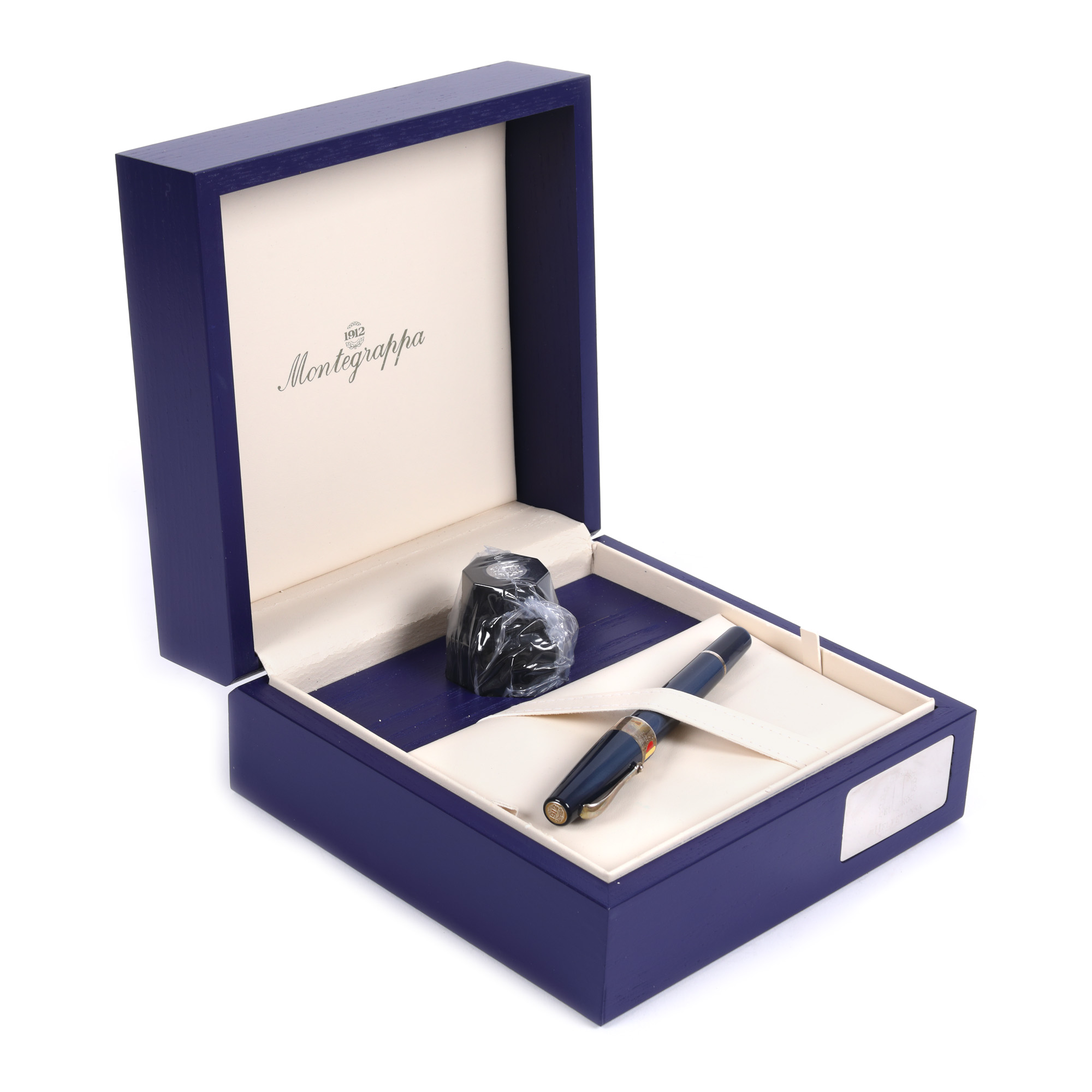 Montegrappa fountain pen, engraved with the Romanian flag, limited edition 43/254, original box