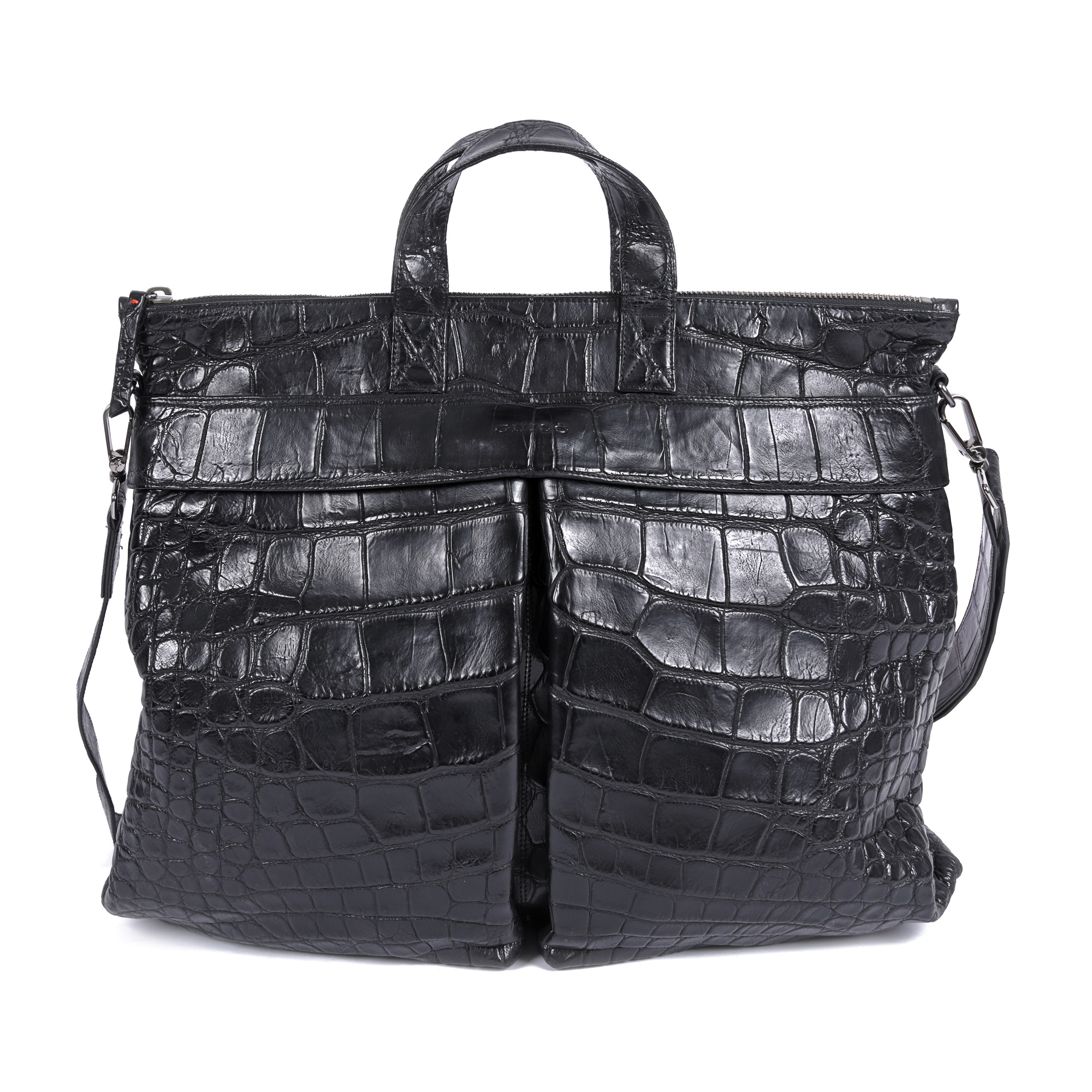 Ghisò Helmet men's bag, crocodile leather