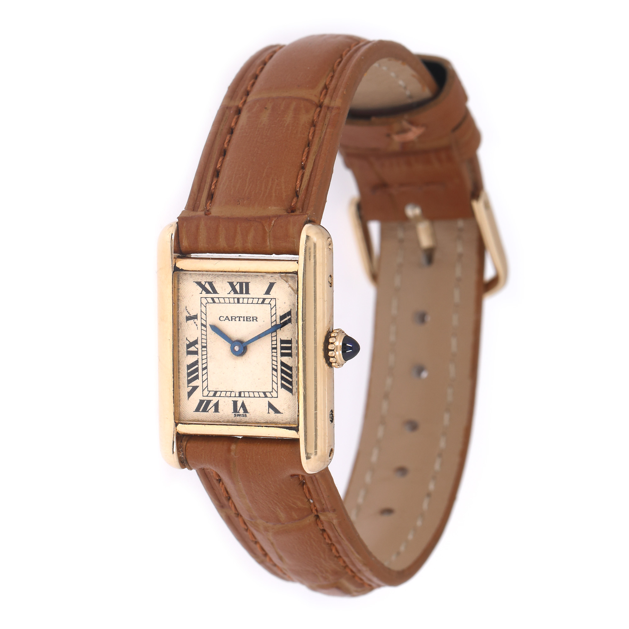 Cartier Tank Mecanique wristwatch, gold, women