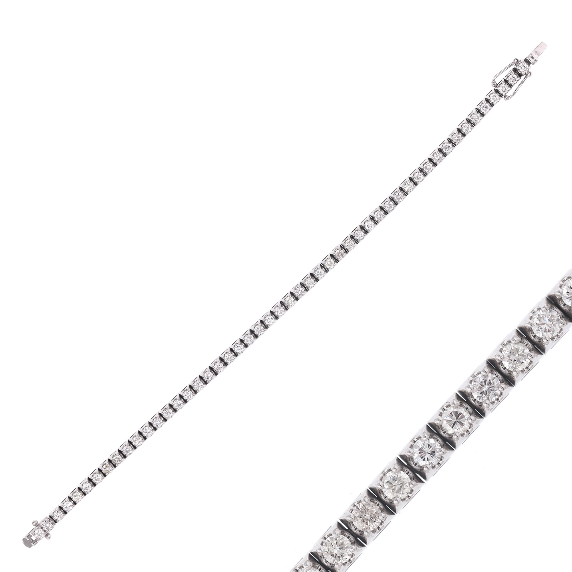 Tennis bracelet, white gold, decorated with diamonds