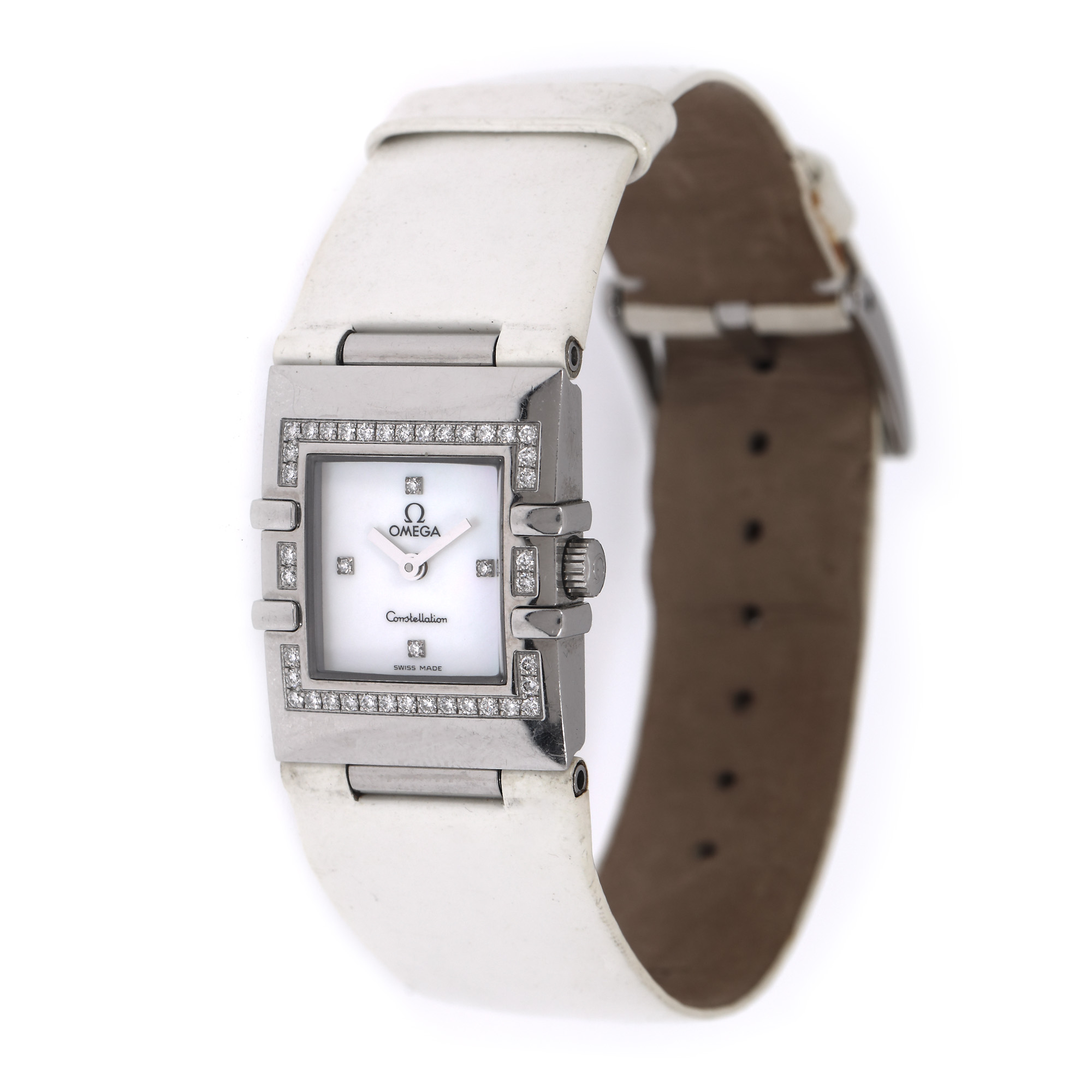 Omega Constellation wristwatch, women, decorated with diamonds