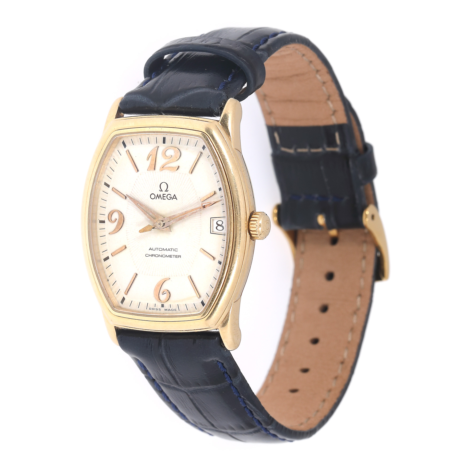 Ceas Omega De Ville Prestige Tonneau, din aur, de mână, unisex