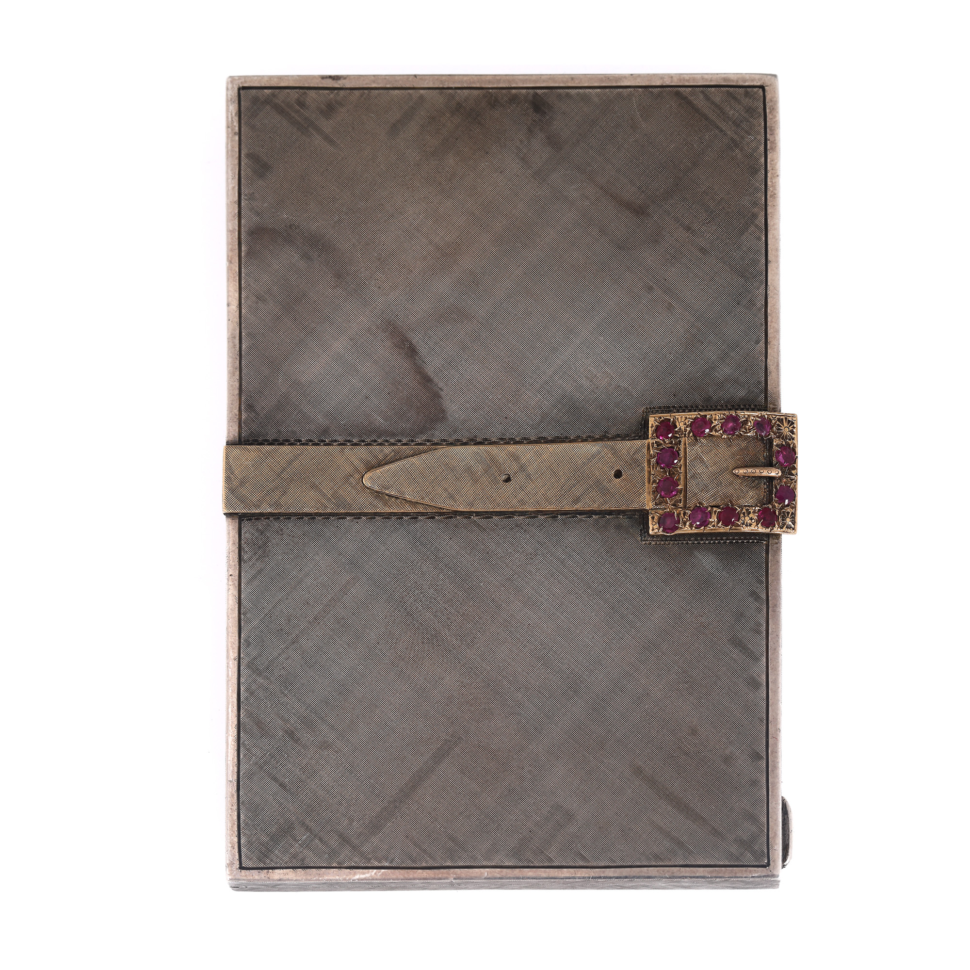 Corti Sirio fu Cesare portcard, gold and silver, decorated with rubies