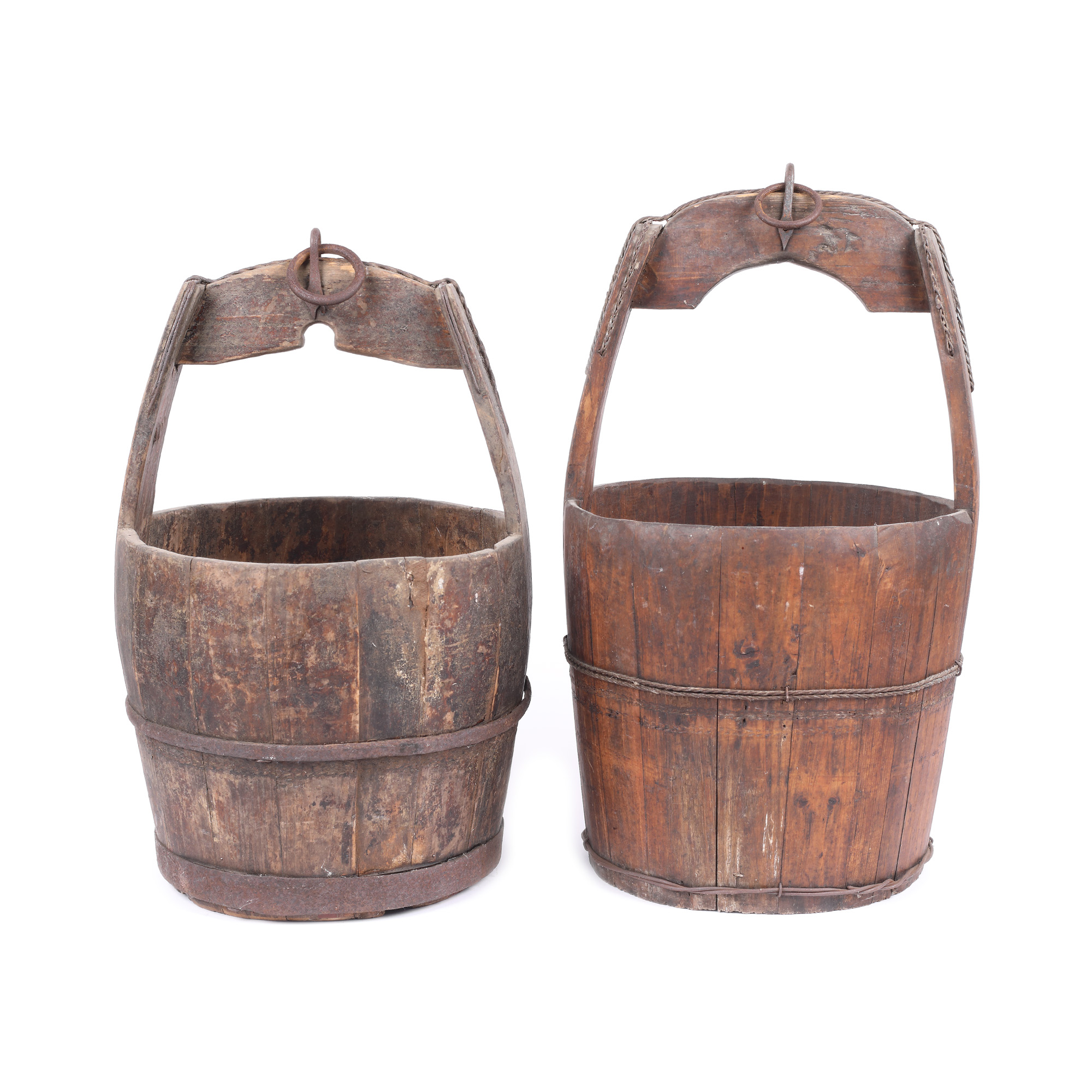 Pair of buckets for water, end of the 19th century, comes from the collection of Prince Ghyka