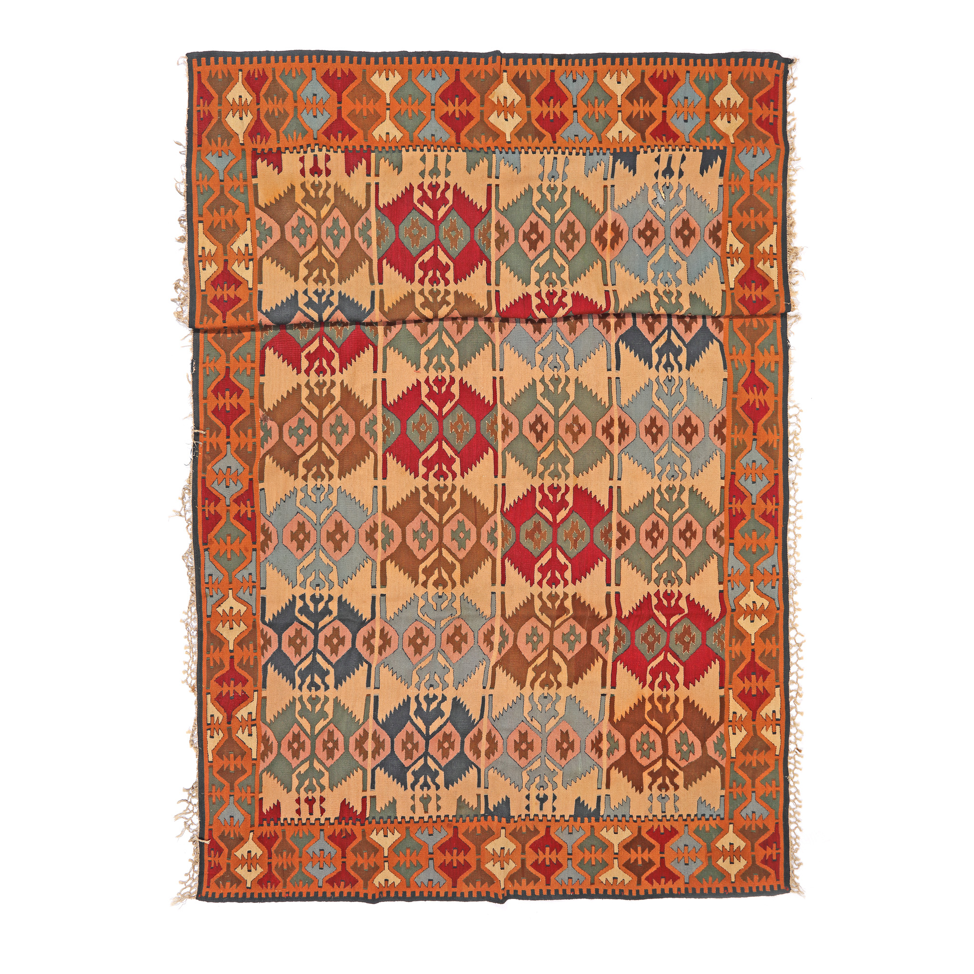Carpet from Muntenia made of wool, decorated with geometric motifs, the first half of the 20th century