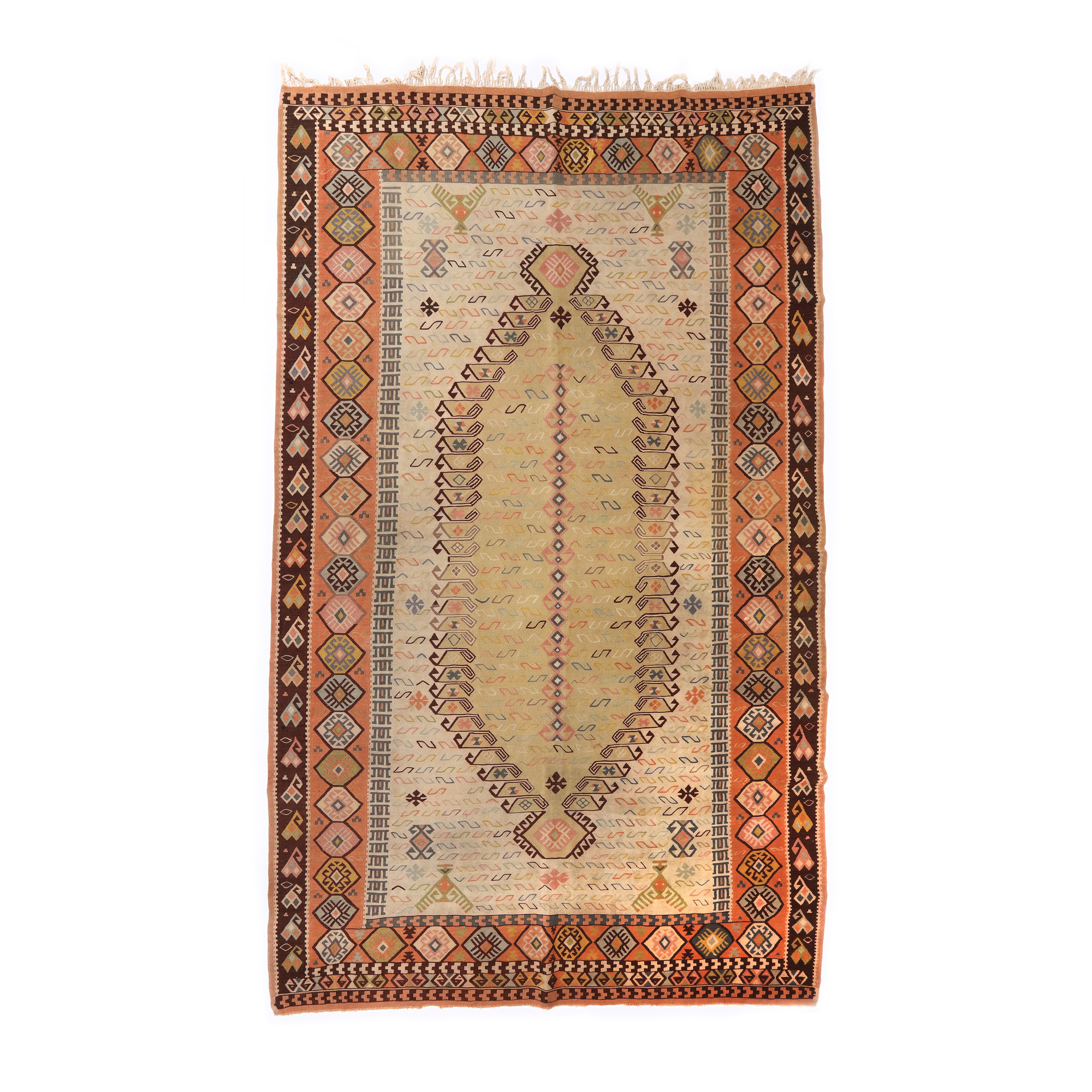 Carpet from Muntenia made of wool, decorated with geometric motifs, beginning of the 20th century