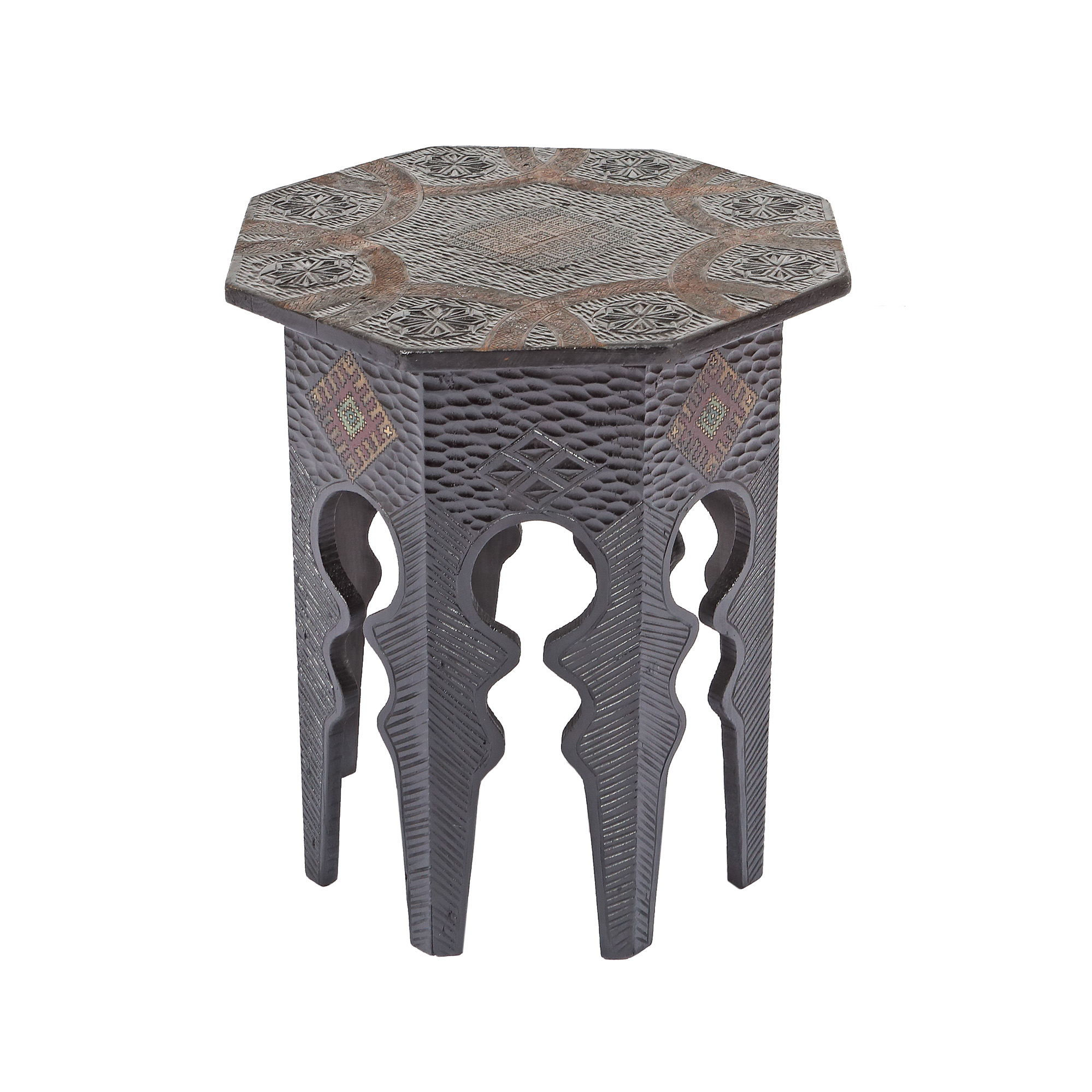 Table decorated in Neo-Romanian style, made of linden wood, the first half of the 20th century