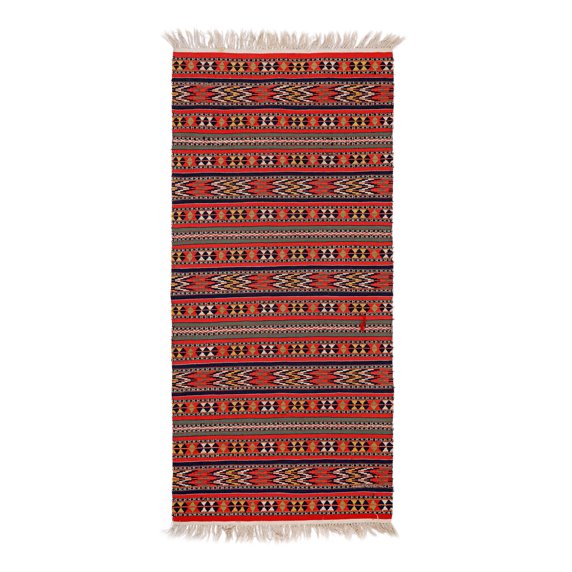 Peretar din lână, decorat cu motive geometrice, zona Bacău, cca. 1930-1940