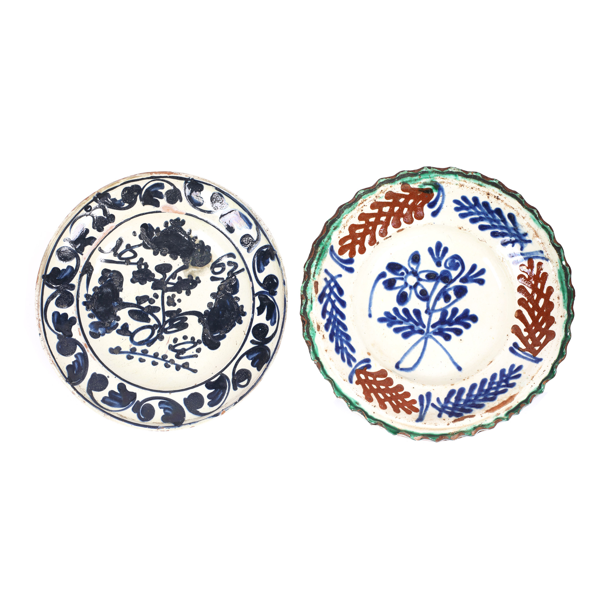 Batch consisting of two plates, one of which dated  Transylvania Saxon, 1862, Drăuşeni Centre and Merești-Homorod Centre, 19th century