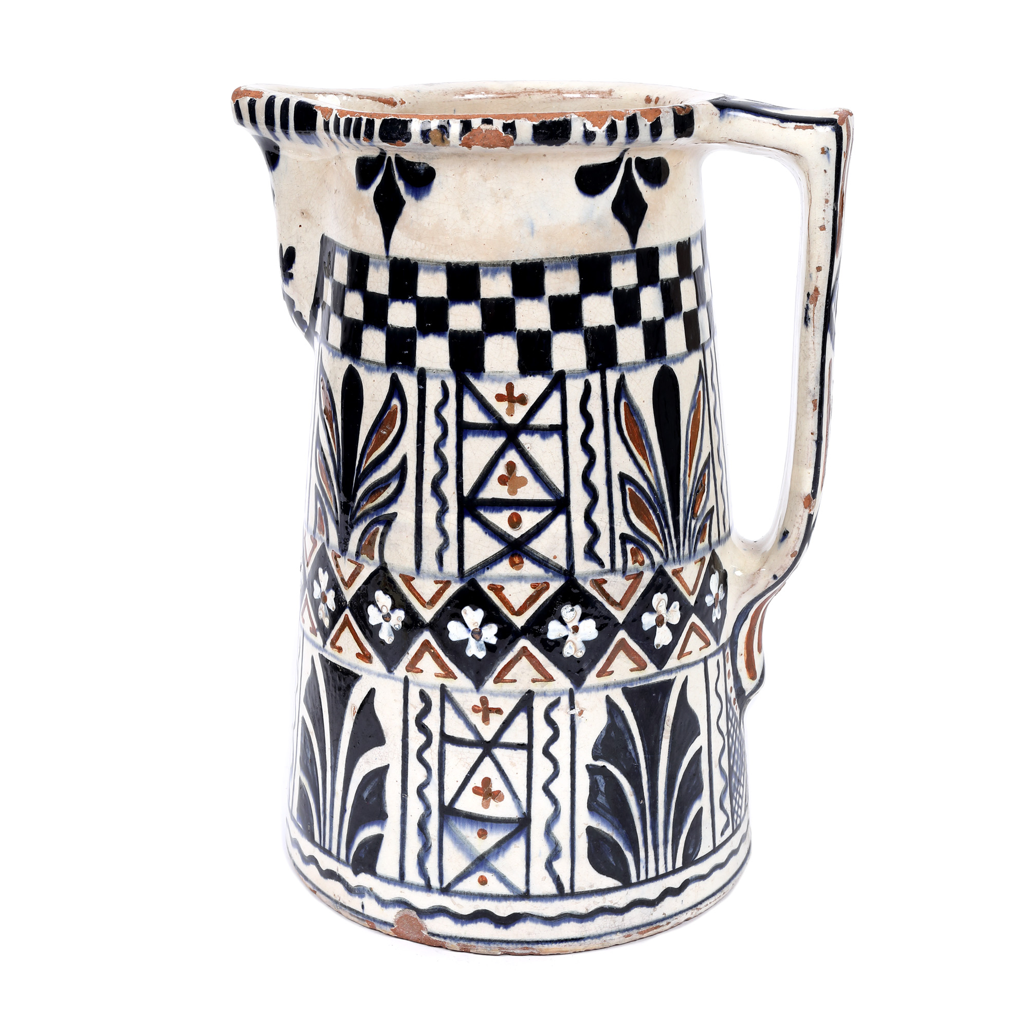 Water cup of impressive size, bearing a noble effigy, Transylvania, the first half of the 20th century