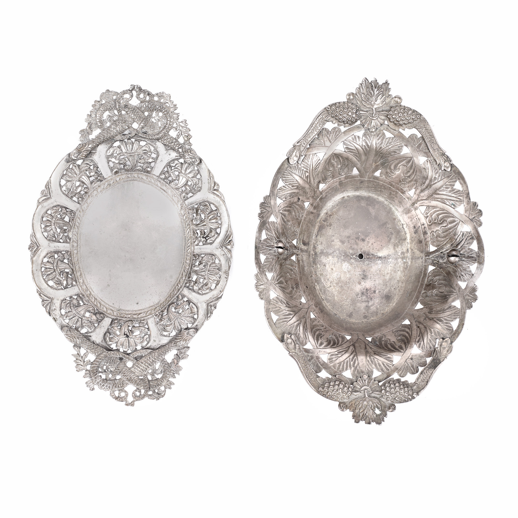 Batch consisting of two silver trays, Romanian workshop, 19th century