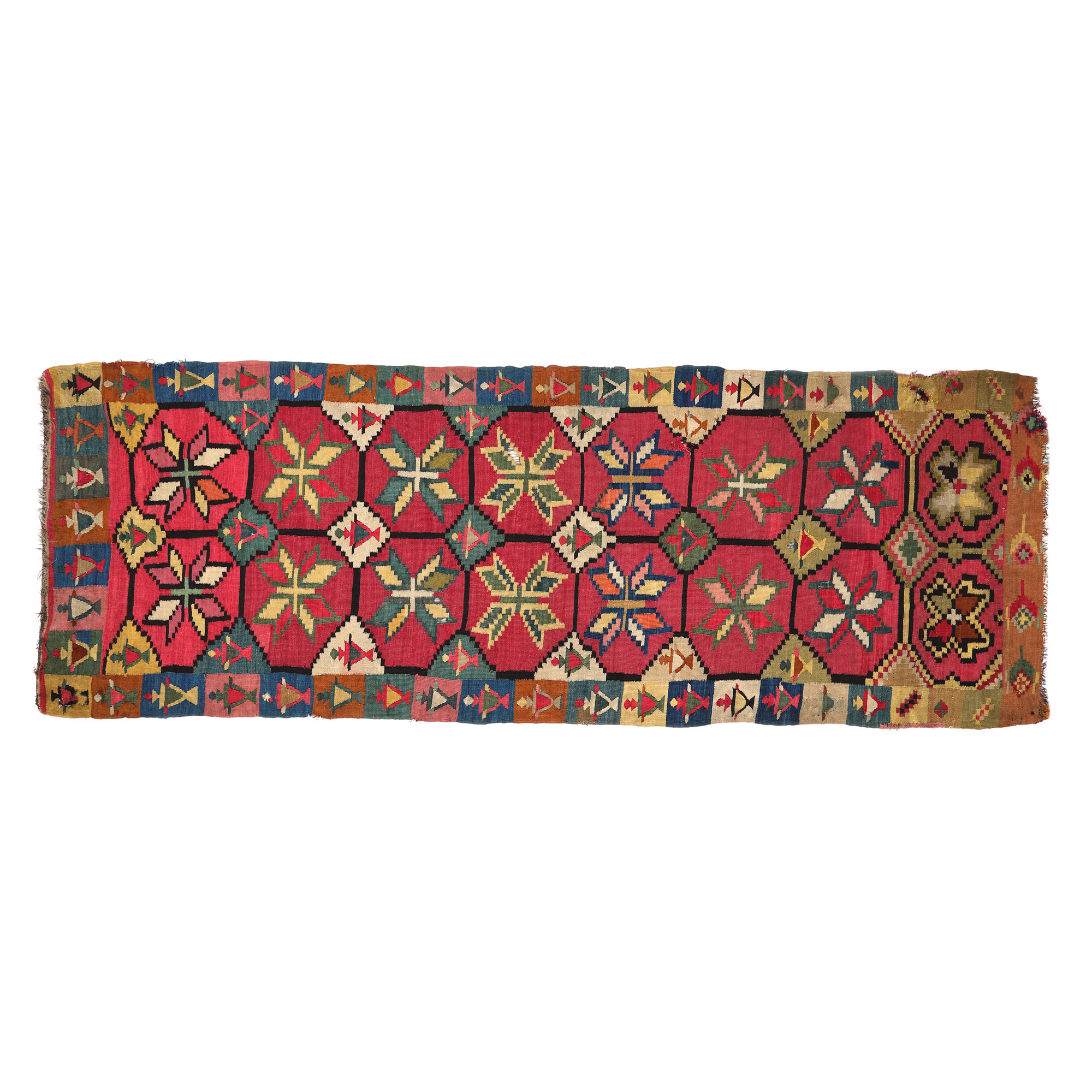 Carpet from Muntenia made of wool, decorated with floral motifs, beginning of the 20th century