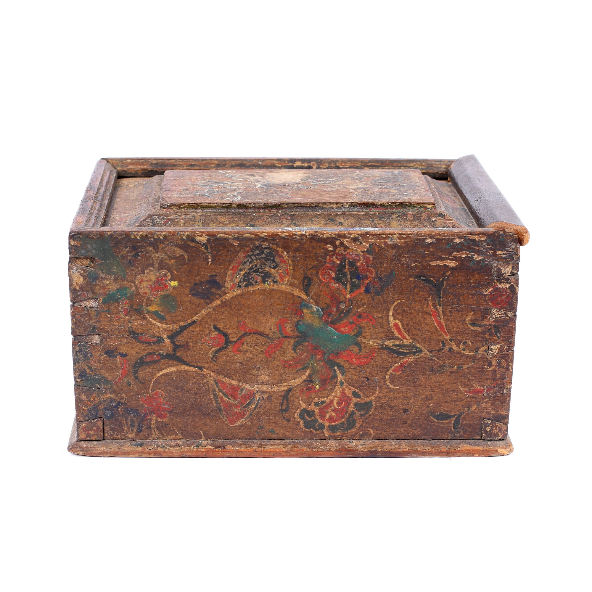 Saxon box made of painted wood, beginning of the 19th century