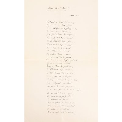 Manuscript of the poem "Rime la rutină" ("Routine rhymes"), by T.A. Naum, Member of the Junimea Literary Society (2 pages)