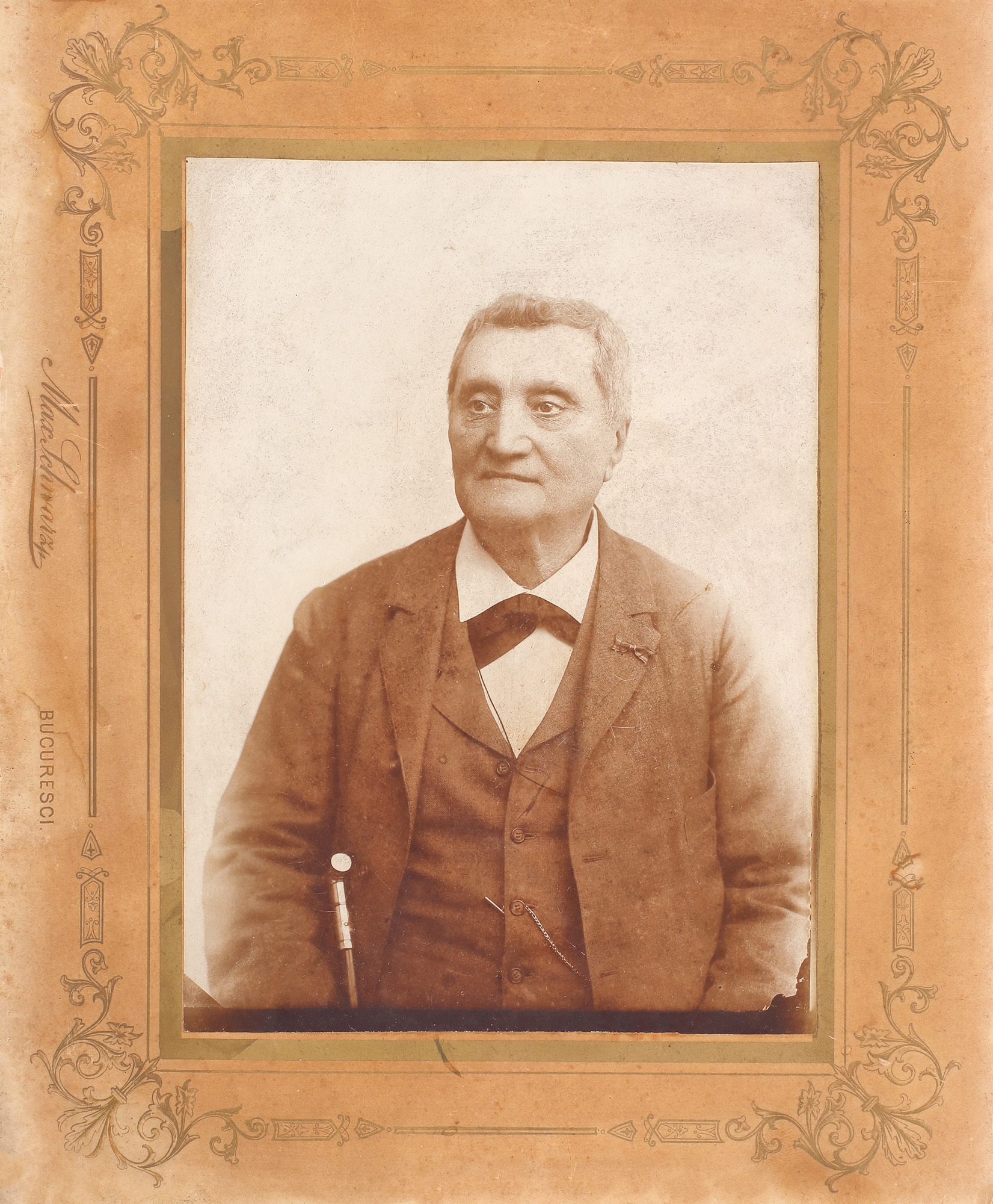 Photo depicting Matei Milo, photographer Max Schwarz, 1893, with handwritten signature and dedication of the artist, rare, collector’s item